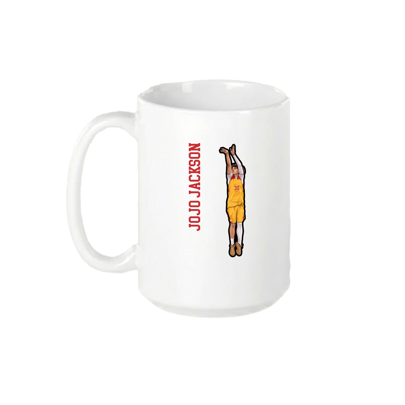 15oz Coffee Mug — Name Vertical in White