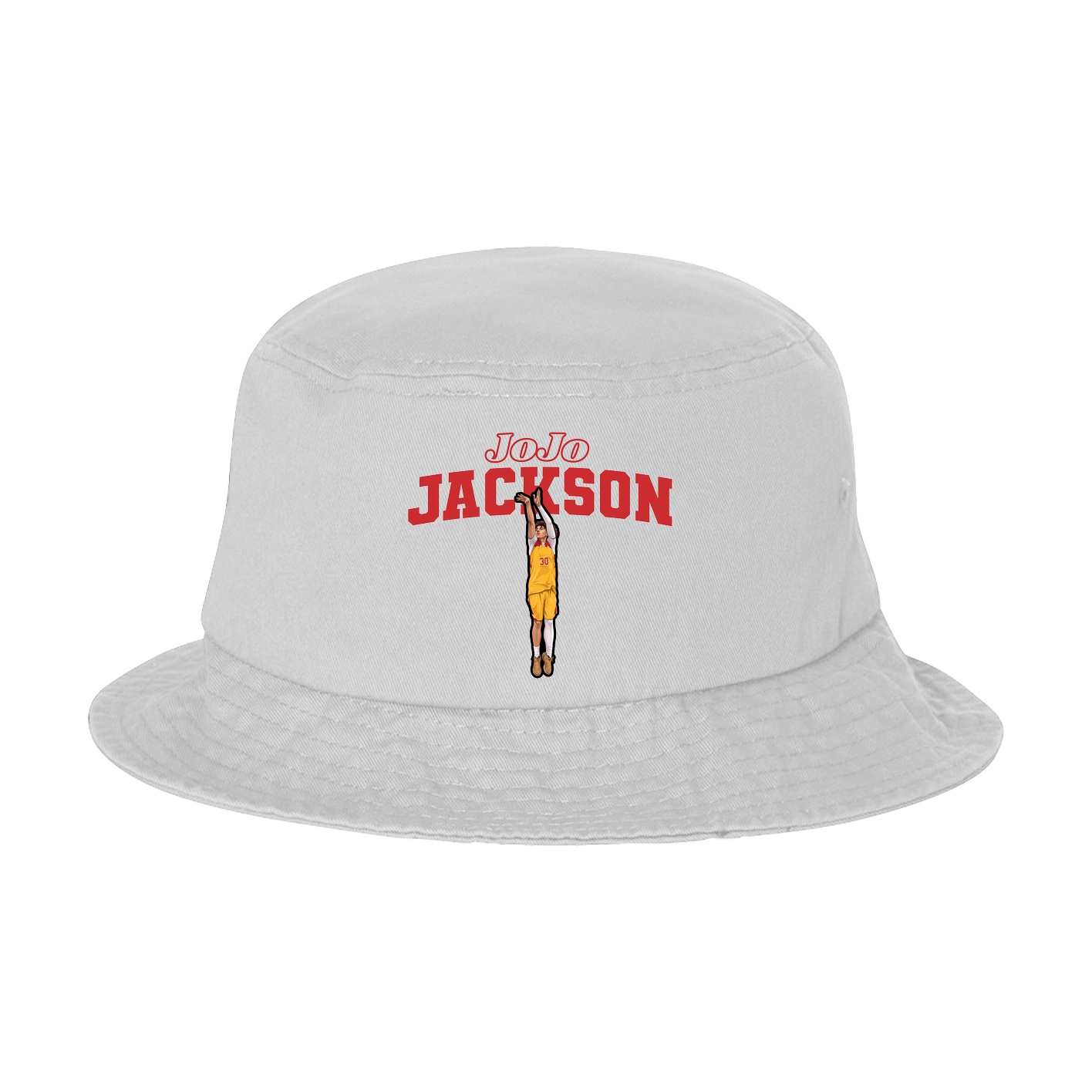 Bucket Cap — Name Arch in White