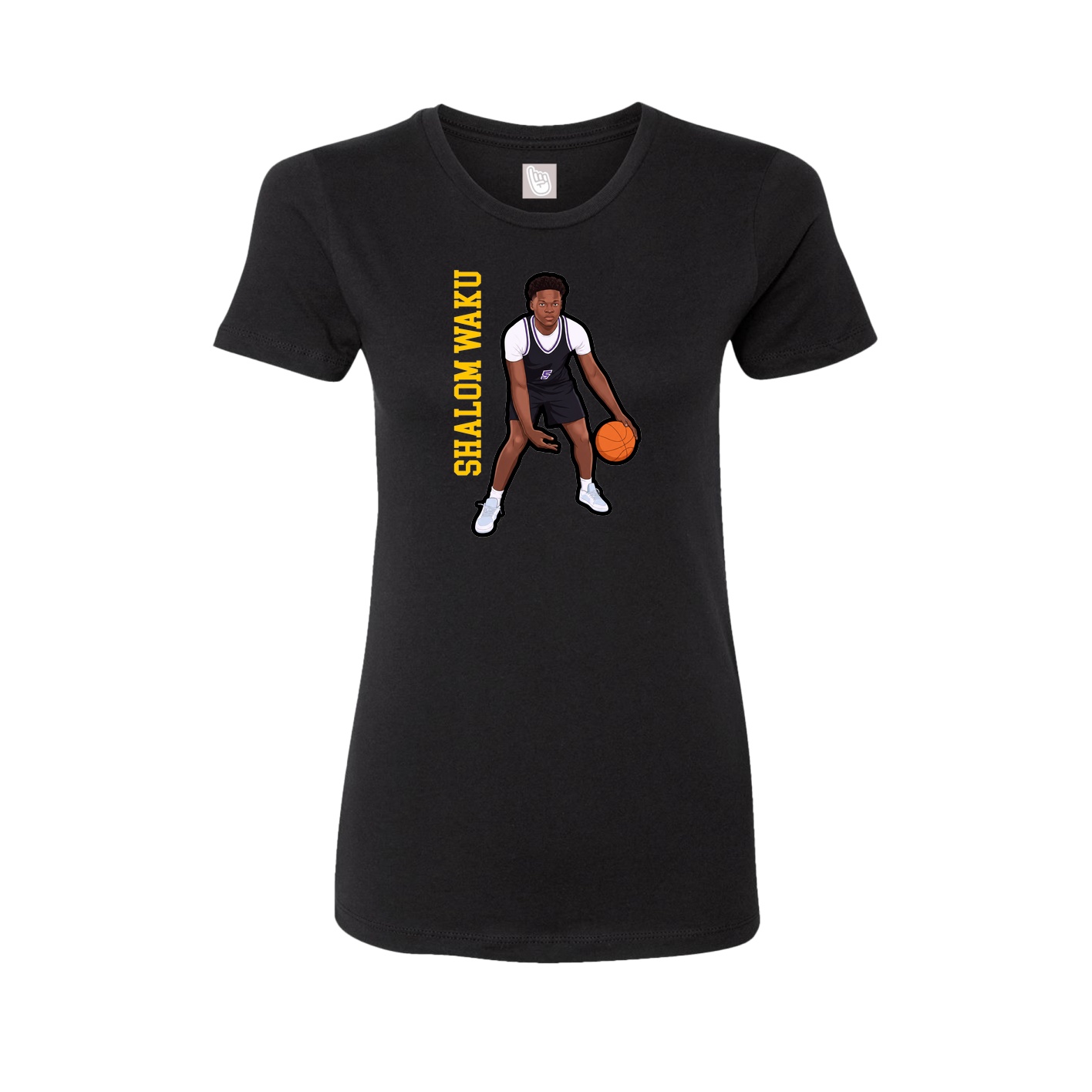 Fitted Women's Tee — Name Vertical in Black