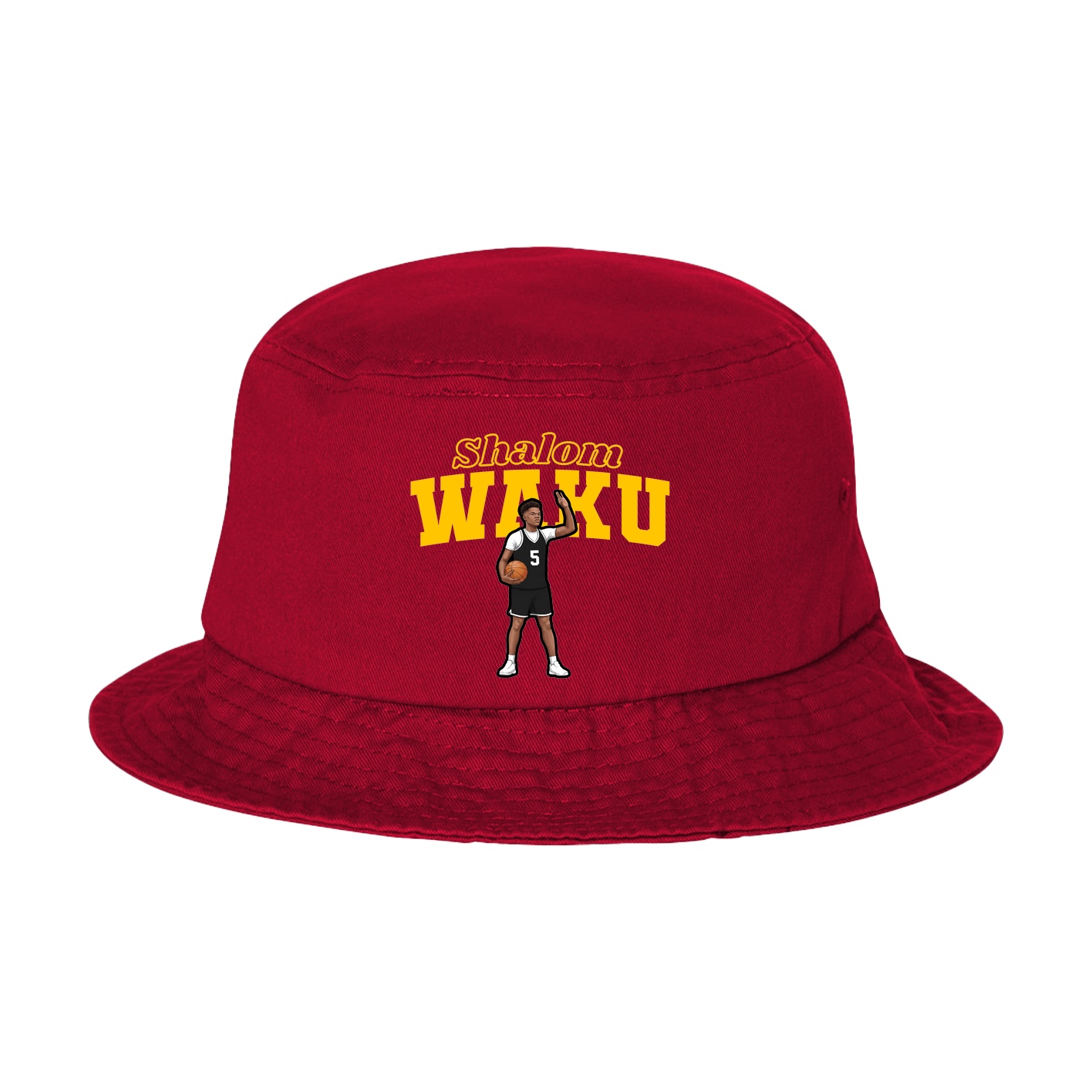Bucket Cap — Name Arch in Red