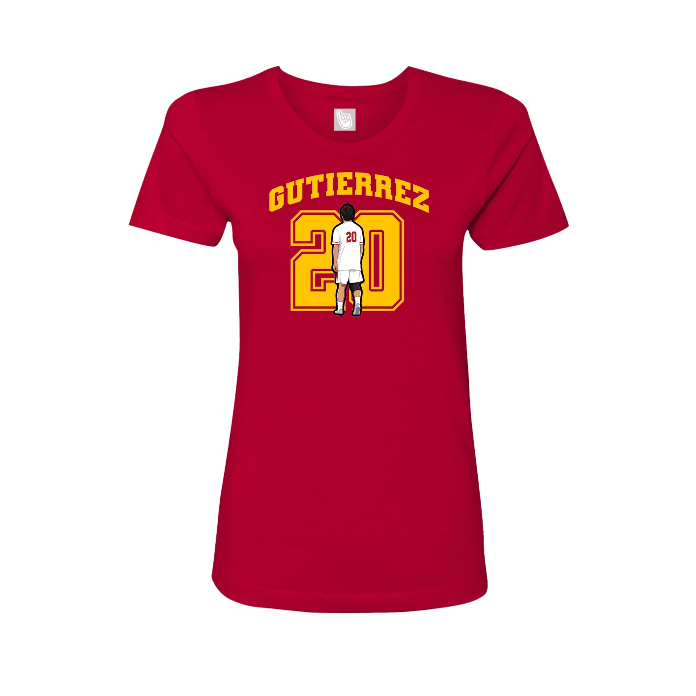 Fitted Women's Tee — Number in Red