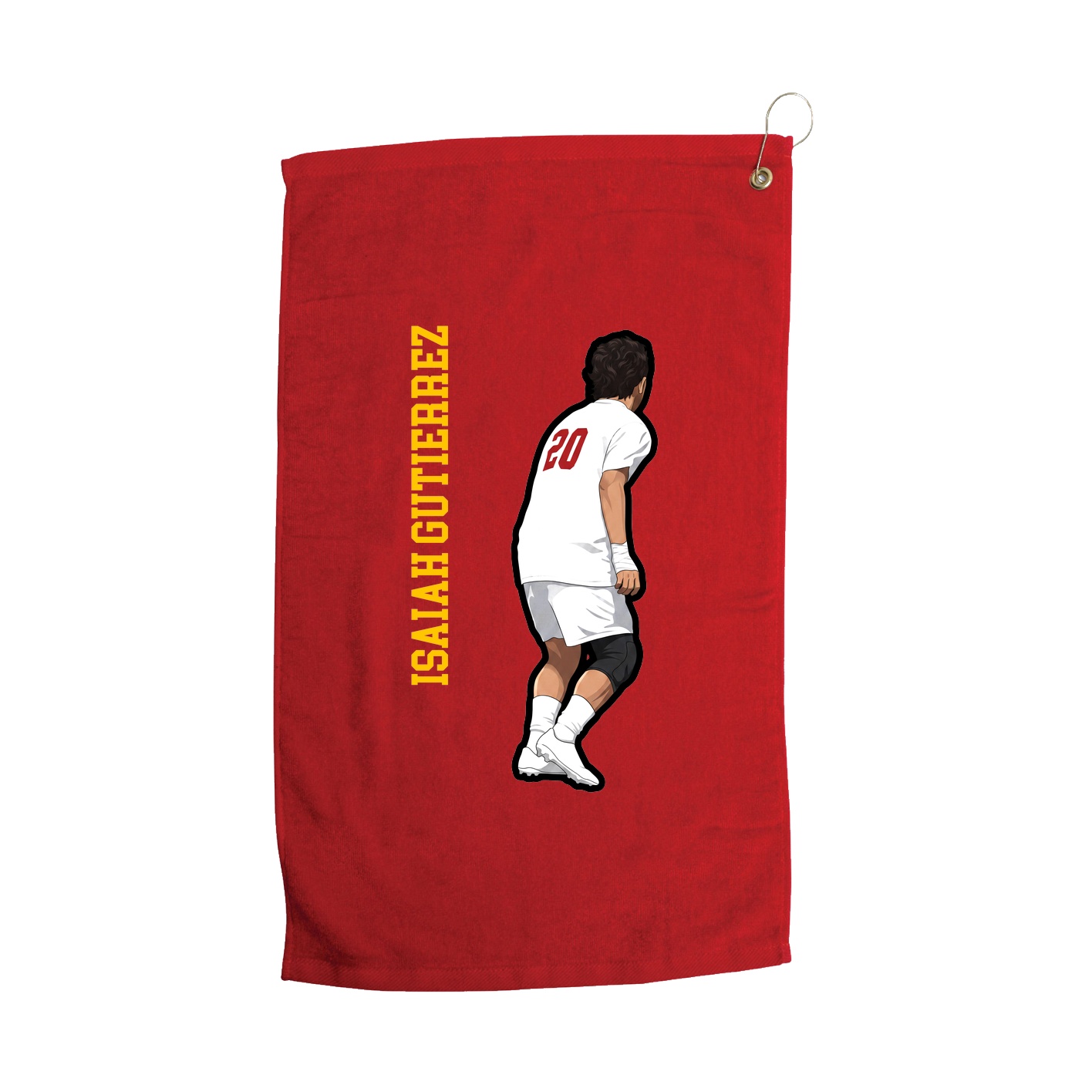 Golf Towel — Name Vertical in Red