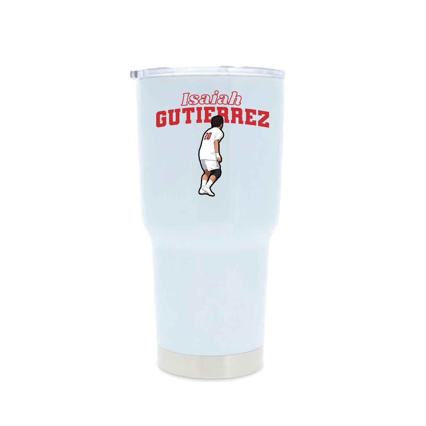 30oz Stainless Steel Tumbler — Name Arch in White