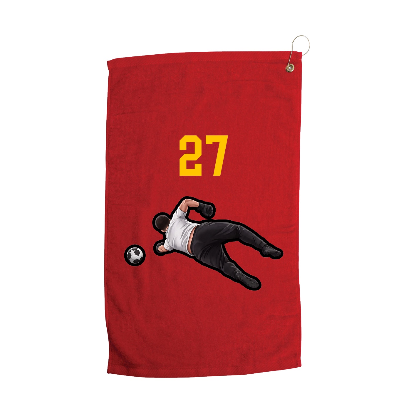 Golf Towel — Number Top in Red