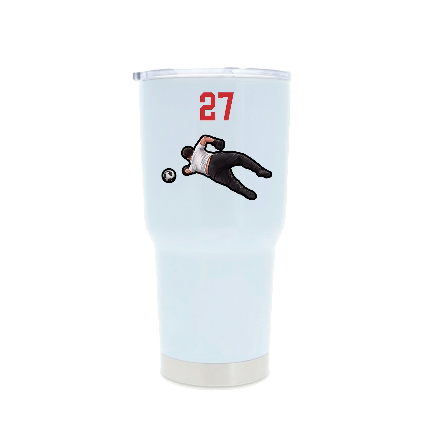 30oz Stainless Steel Tumbler — Number Top in White