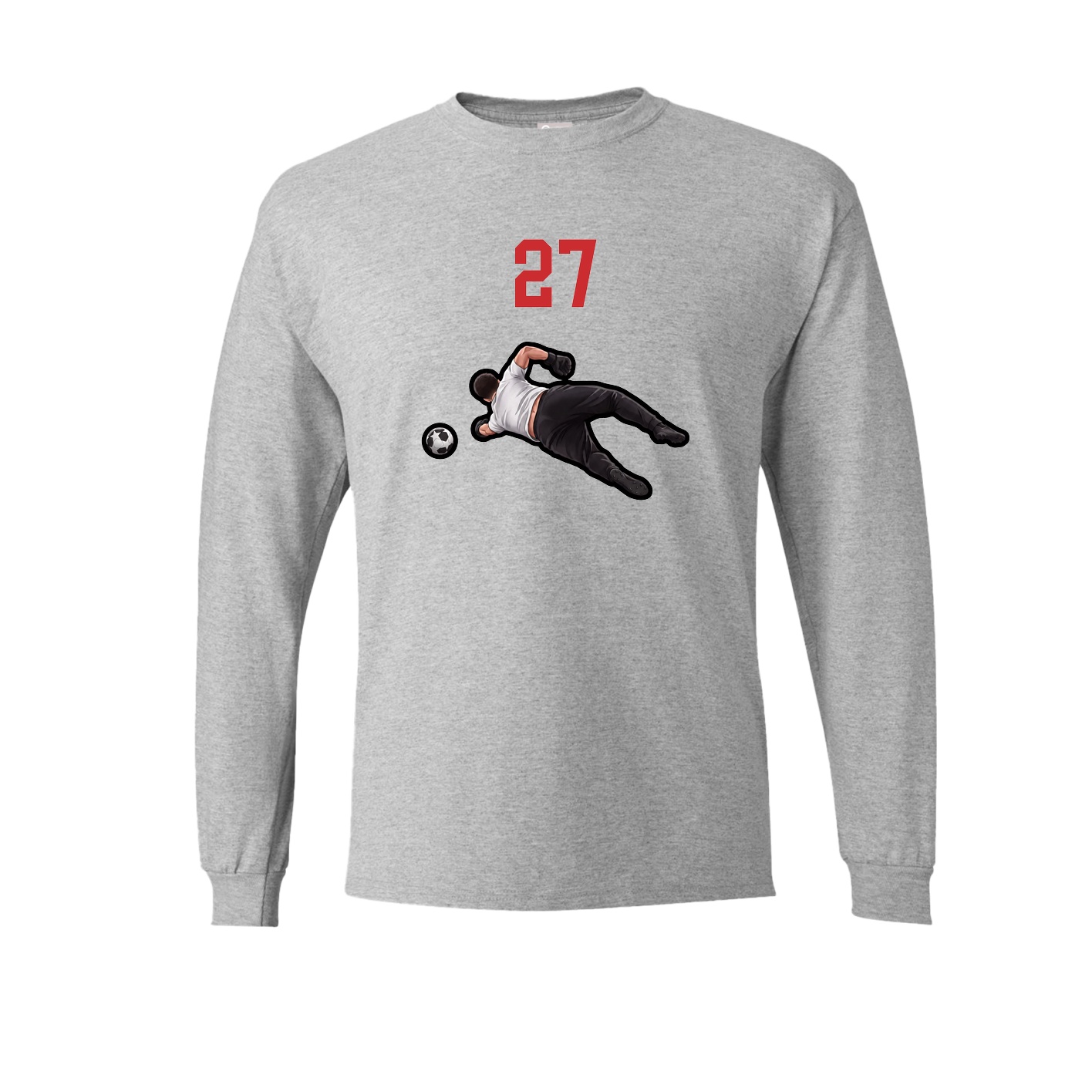 Long Sleeve Tee — Number Top in Grey