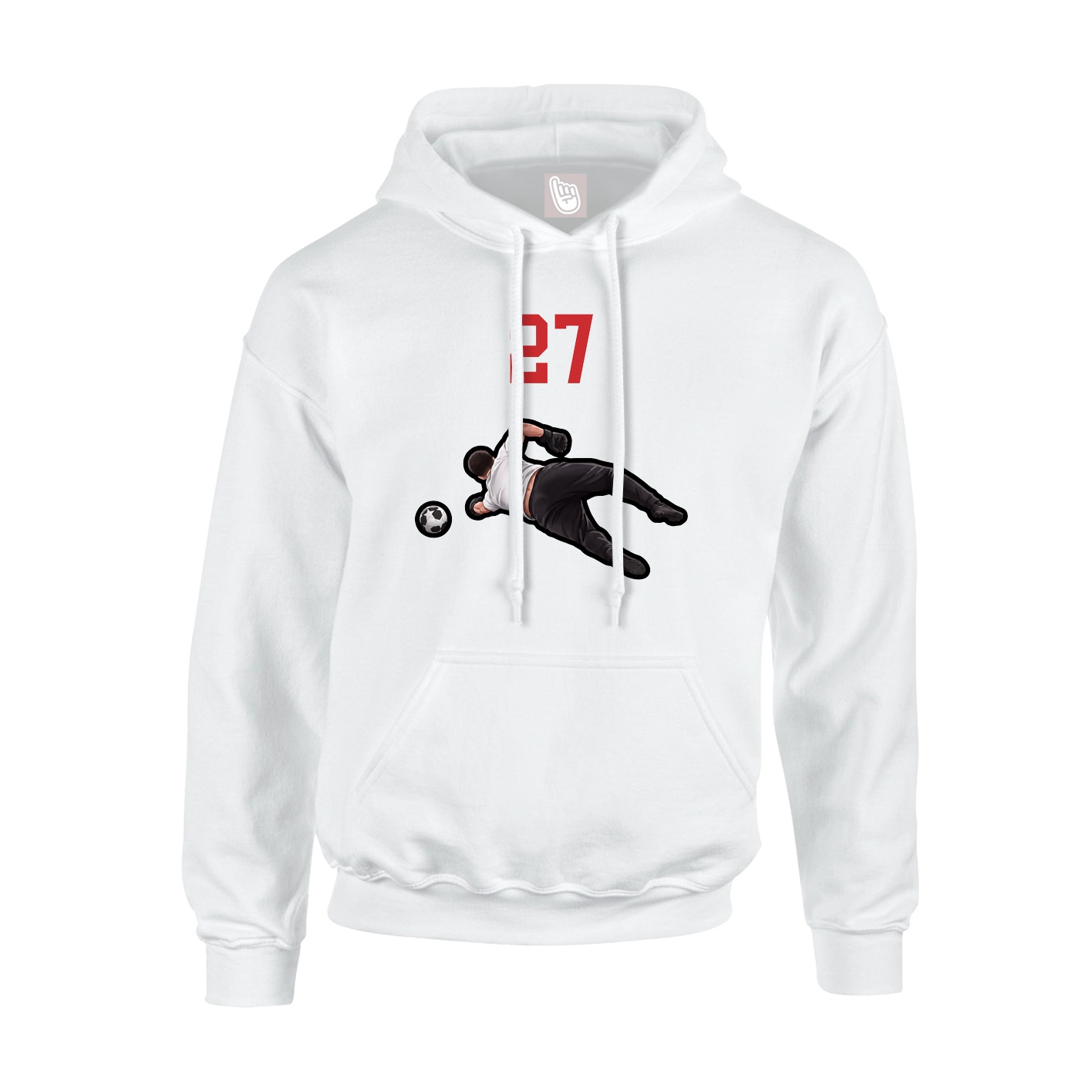 Youth Hoodie — Number Top in White