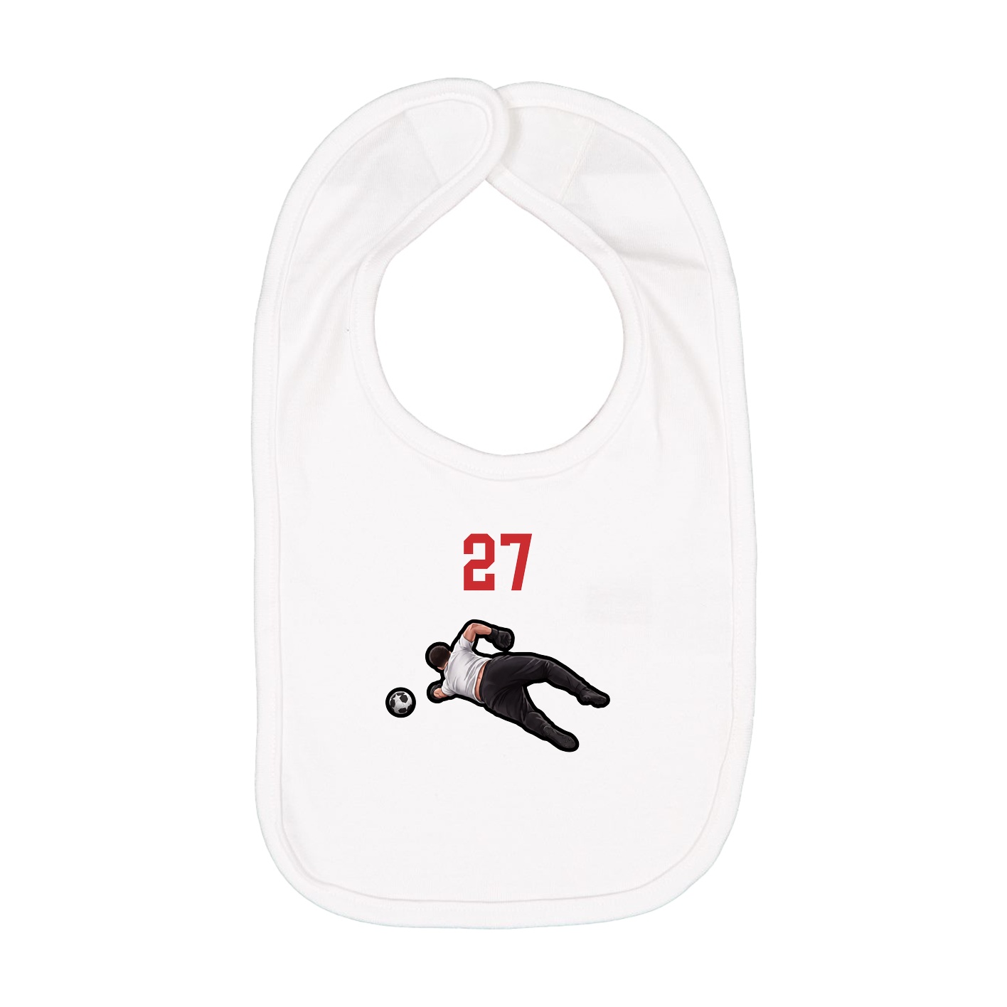 Infant Bib — Number Top in White
