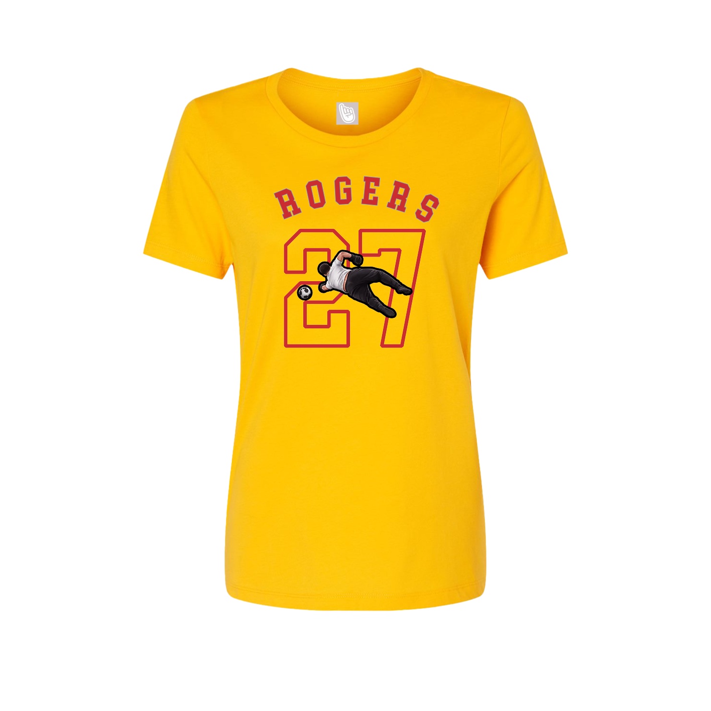 Fitted Women's Tee — Shirsey Arch in Gold