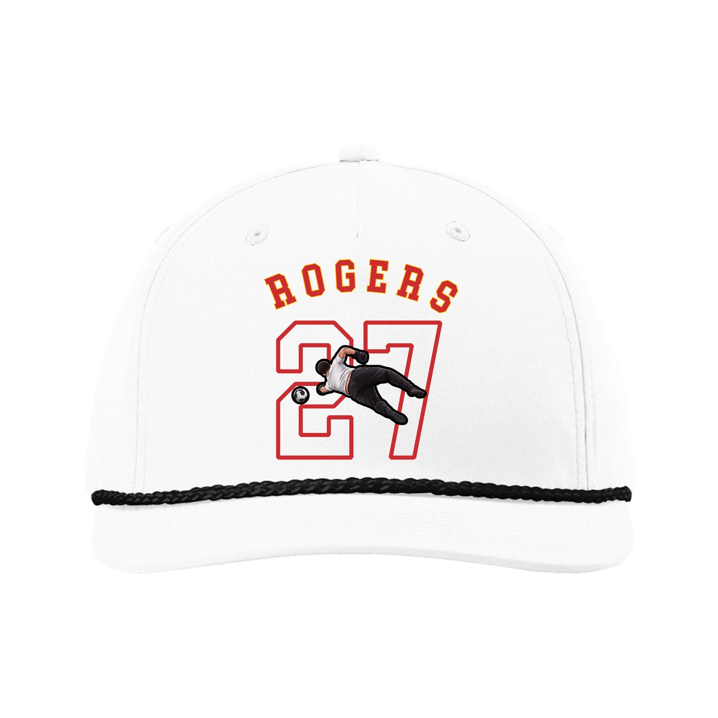 Five-Panel Classic Rope Cap — Shirsey Arch in White