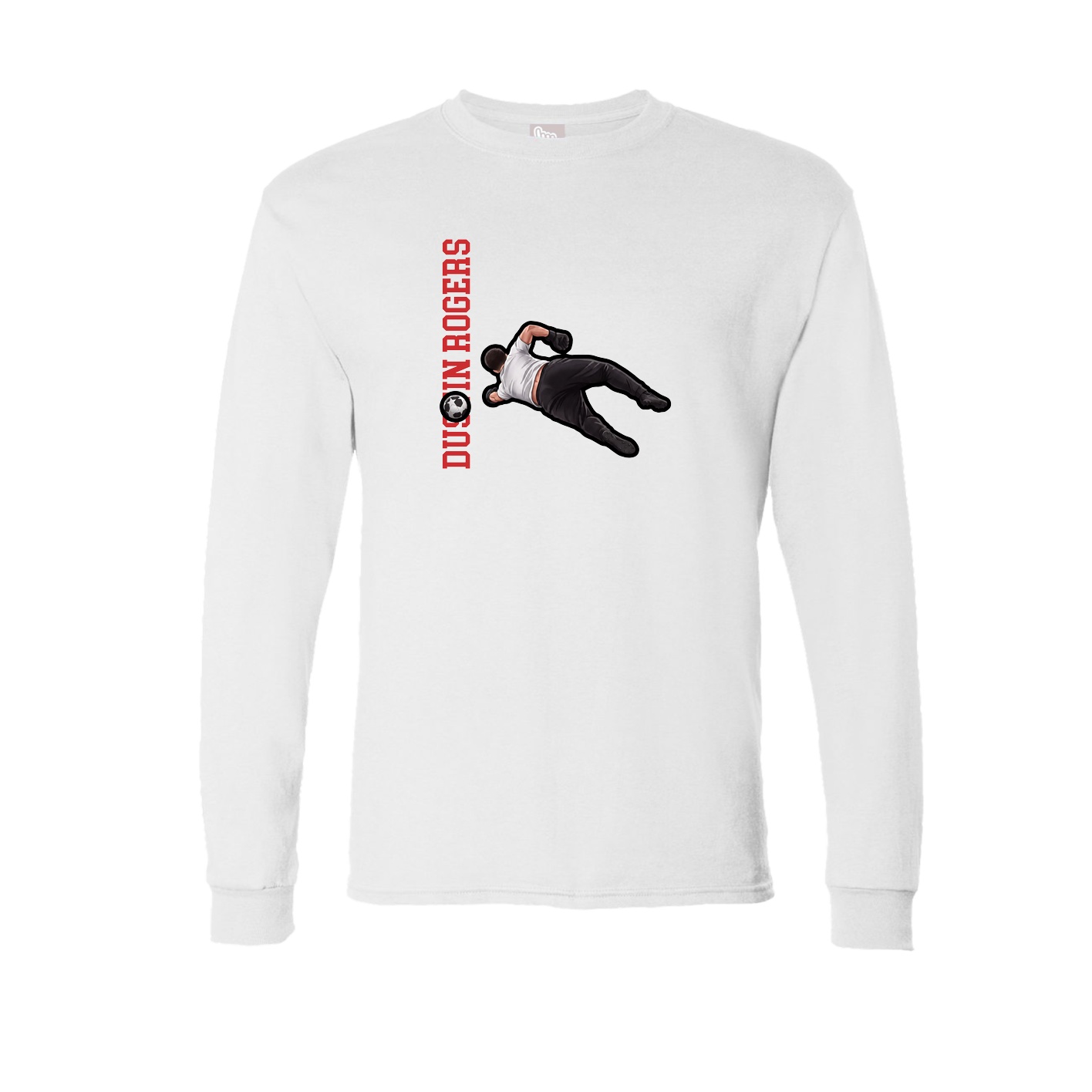 Long Sleeve Tee — Name Vertical in White