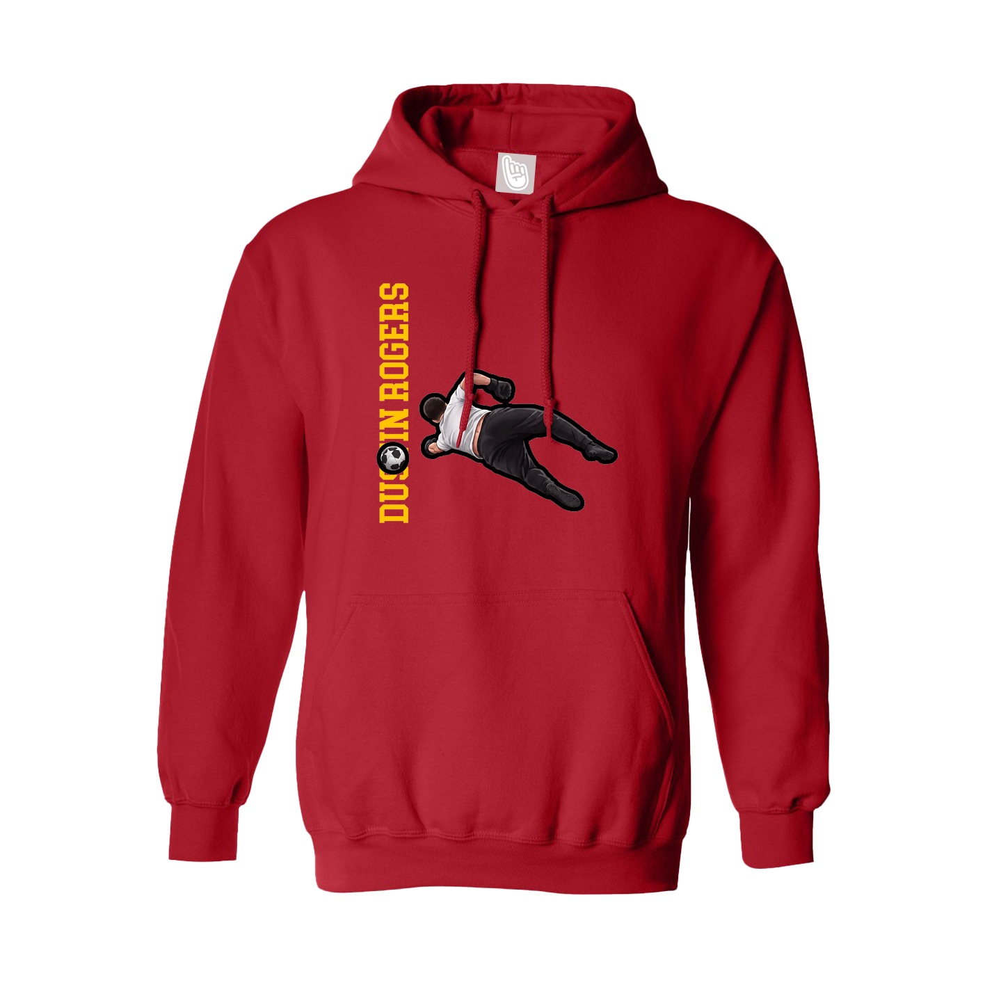 Youth Hoodie — Name Vertical in Red