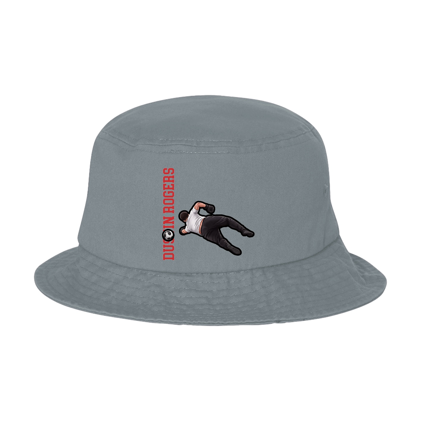 Bucket Cap — Name Vertical in Grey
