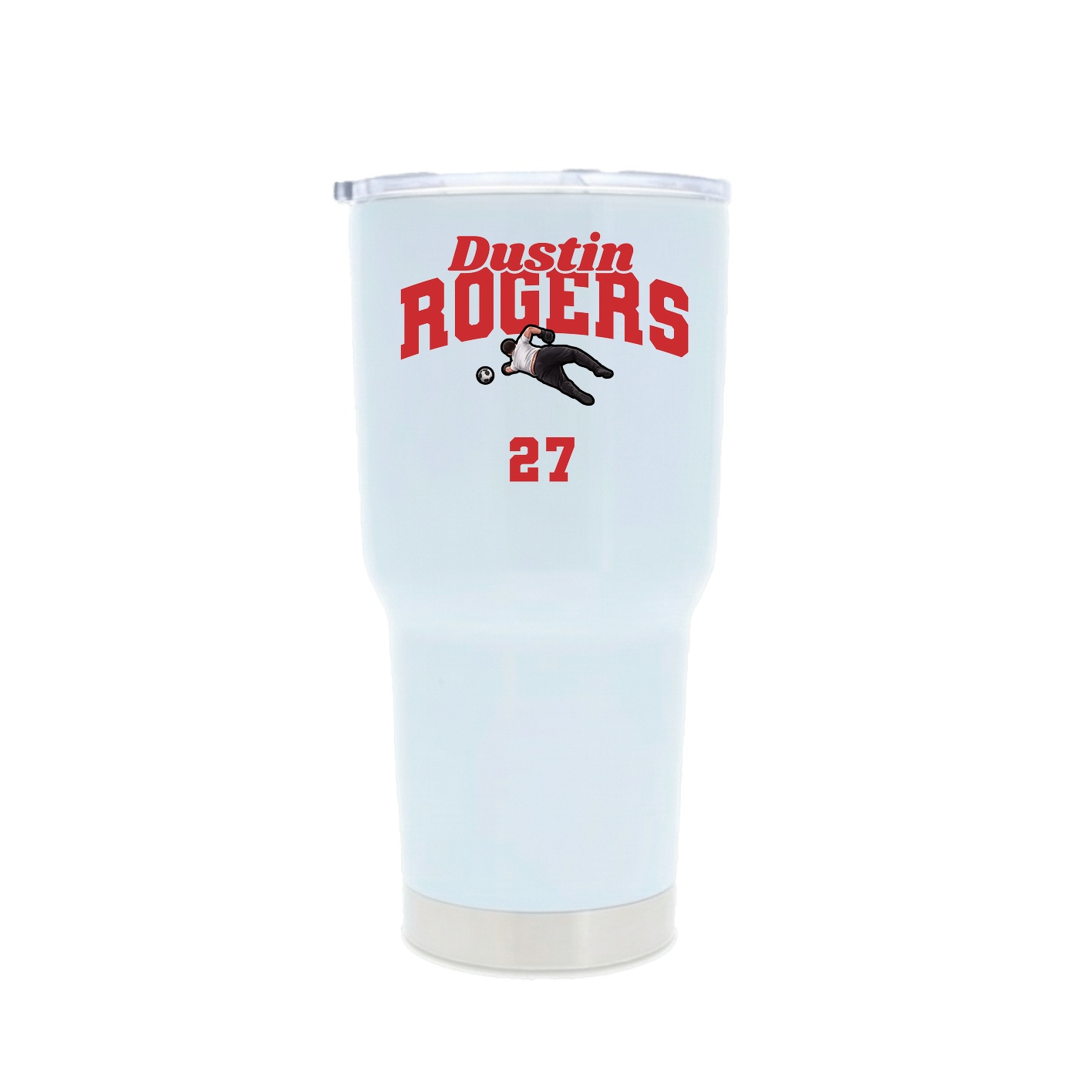 30oz Stainless Steel Tumbler — Signature Arch in White