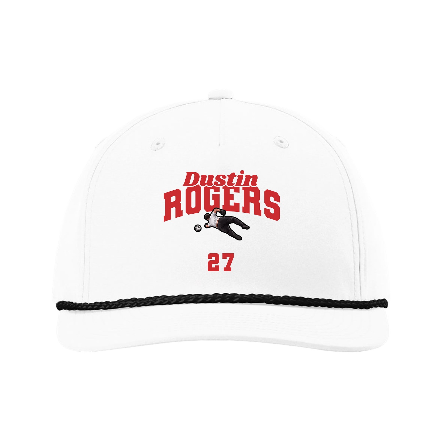 Five-Panel Classic Rope Cap — Signature Arch in White