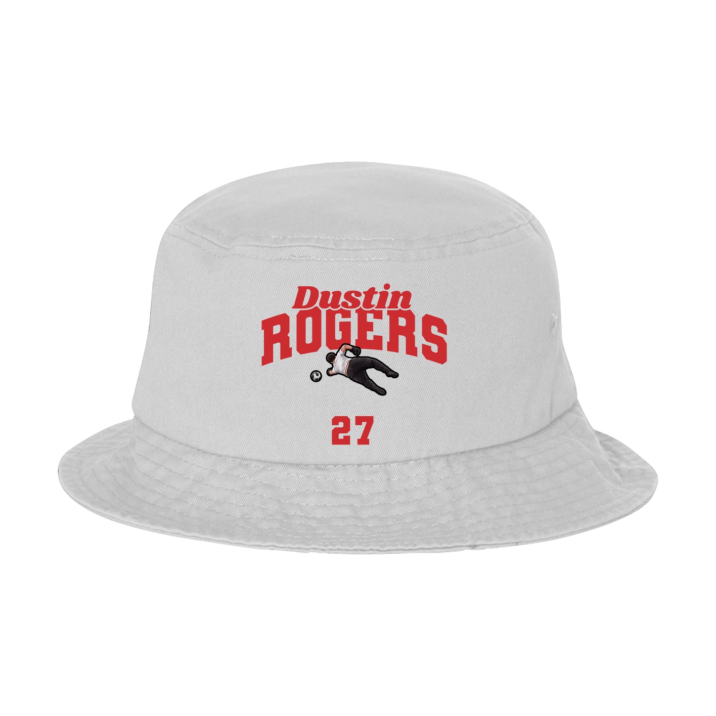 Bucket Cap — Signature Arch in White