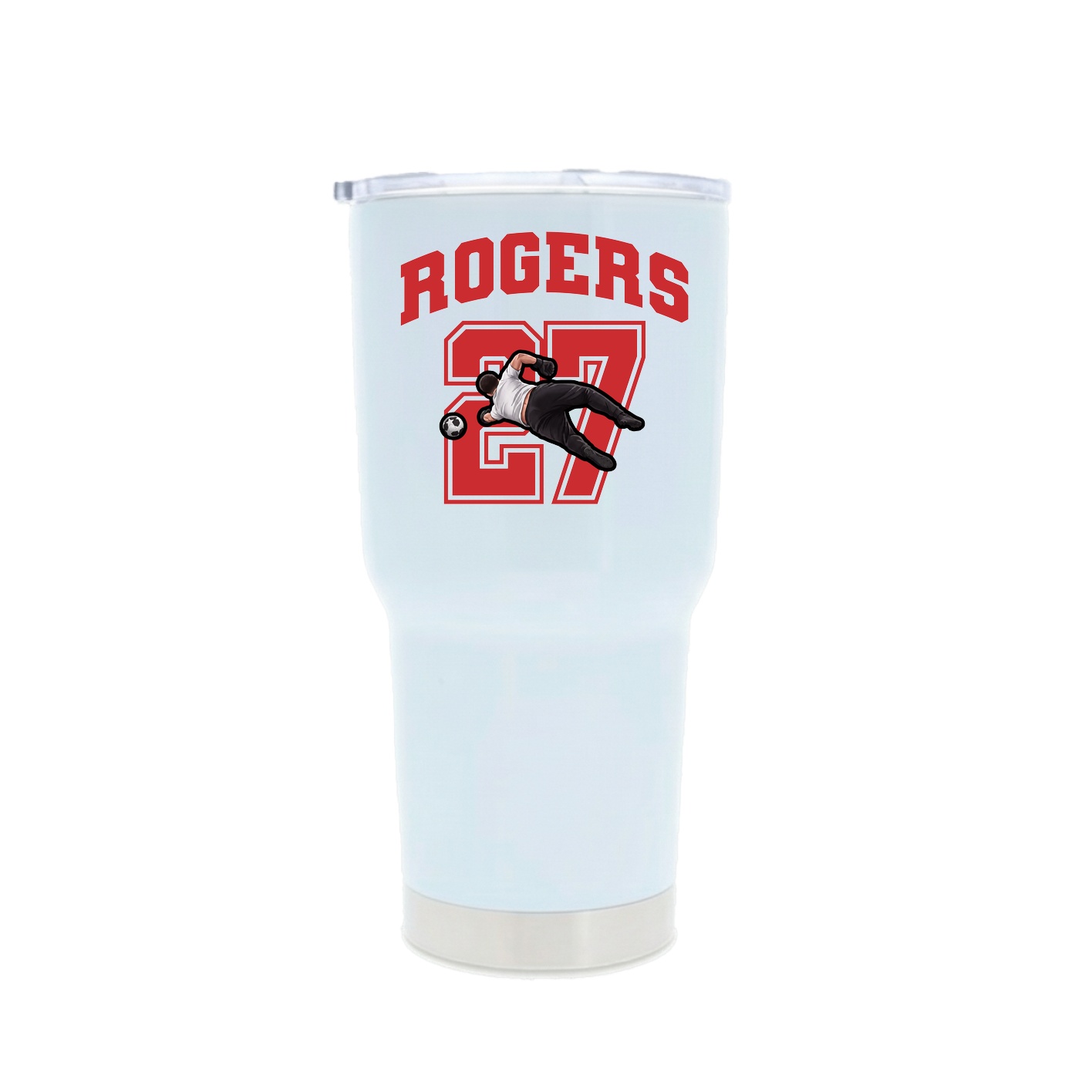 30oz Stainless Steel Tumbler — Number in White