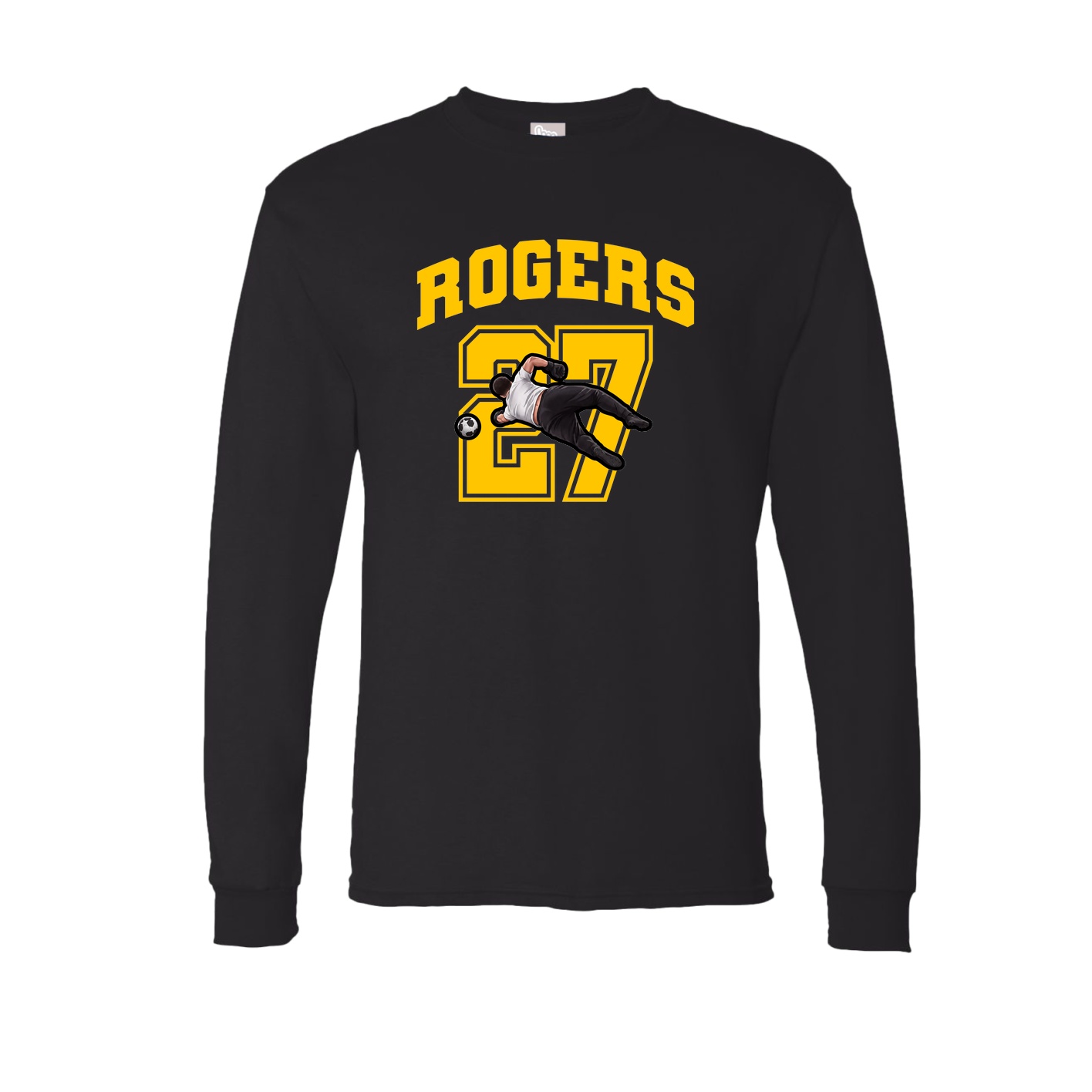 Long Sleeve Tee — Number in Black