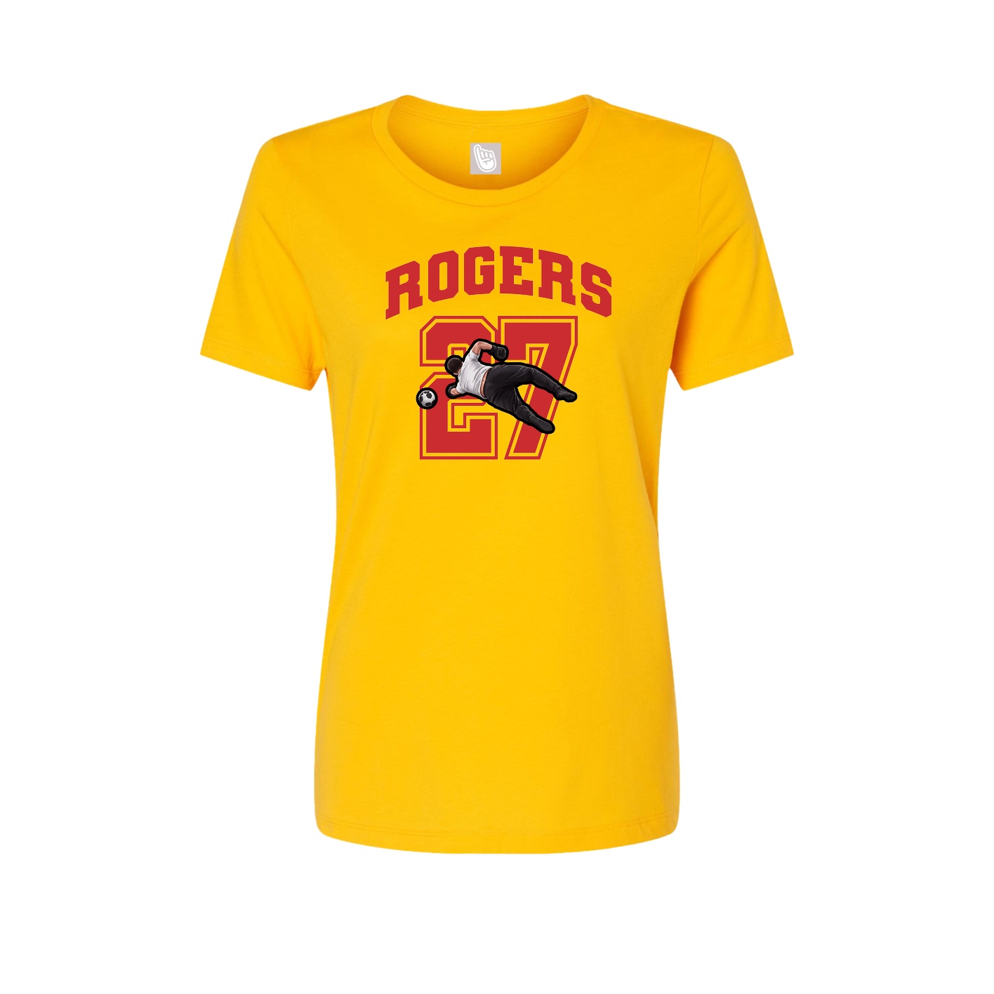 Fitted Women's Tee — Number in Gold