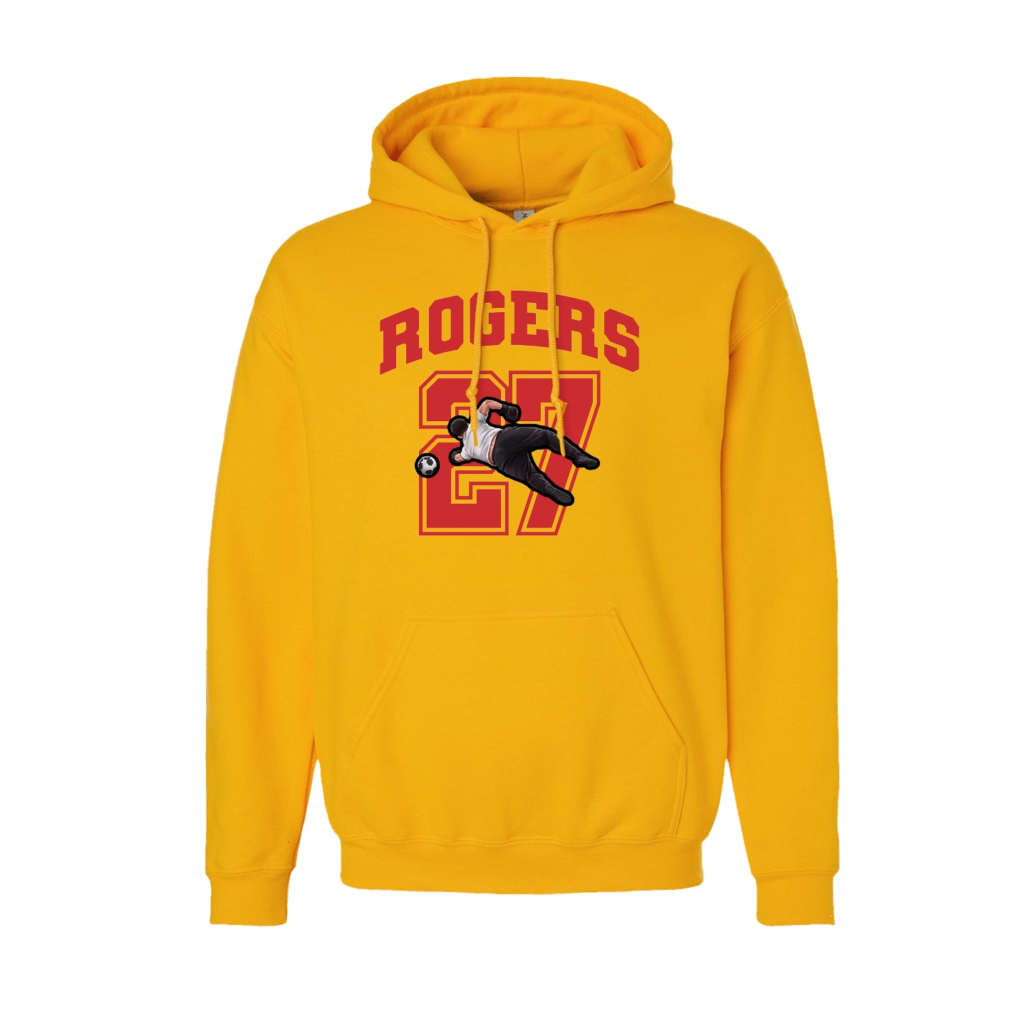 Youth Hoodie — Number in Gold