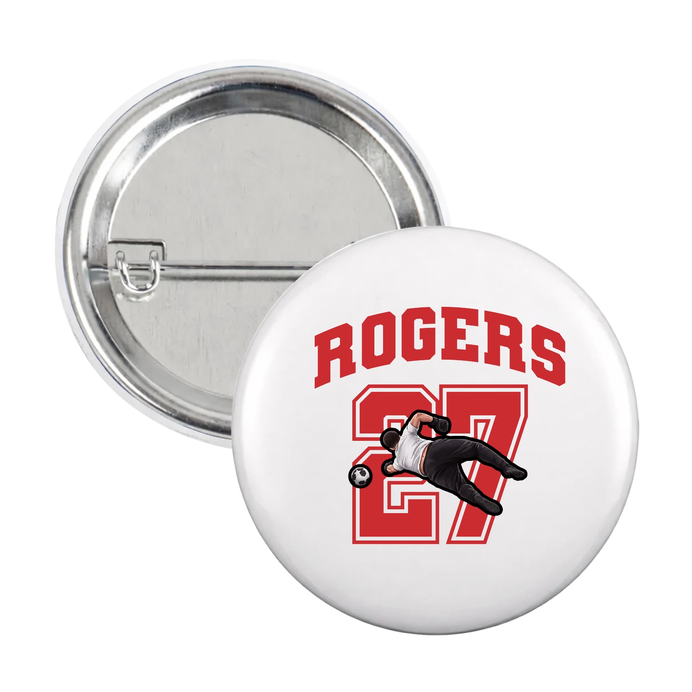 Game Day Button — Number in White