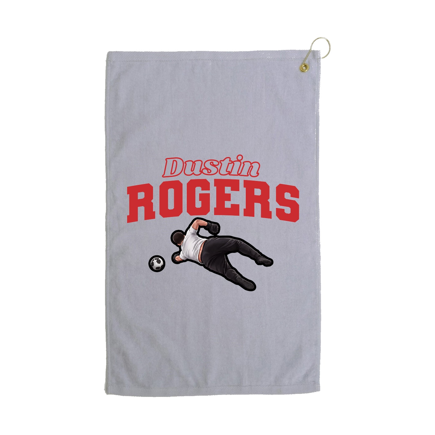 Golf Towel — Name Arch in Grey