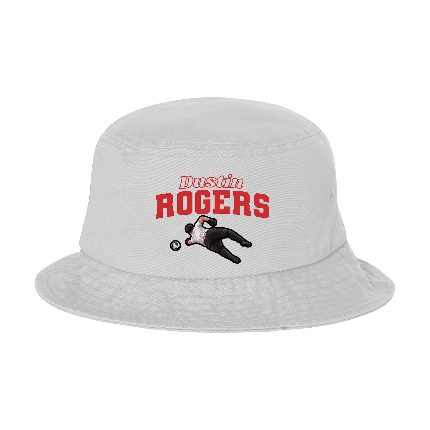 Bucket Cap — Name Arch in White