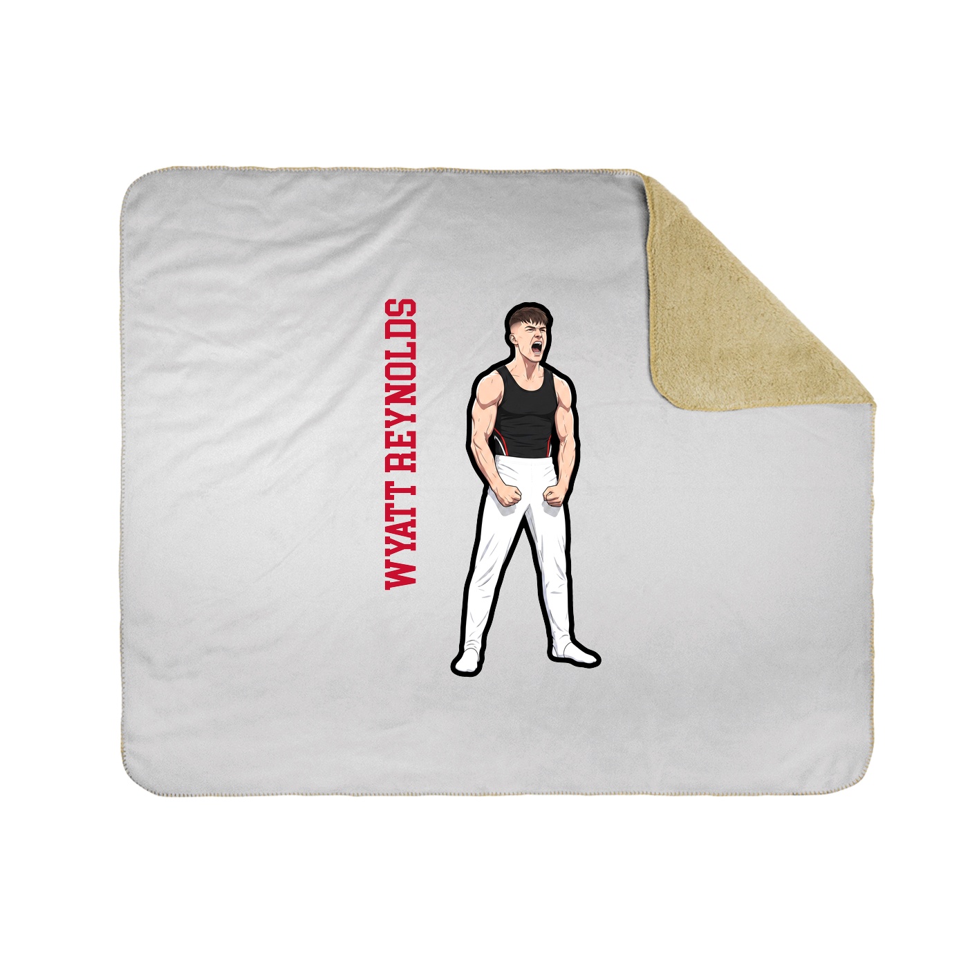 Throw Blanket — Name Vertical in White