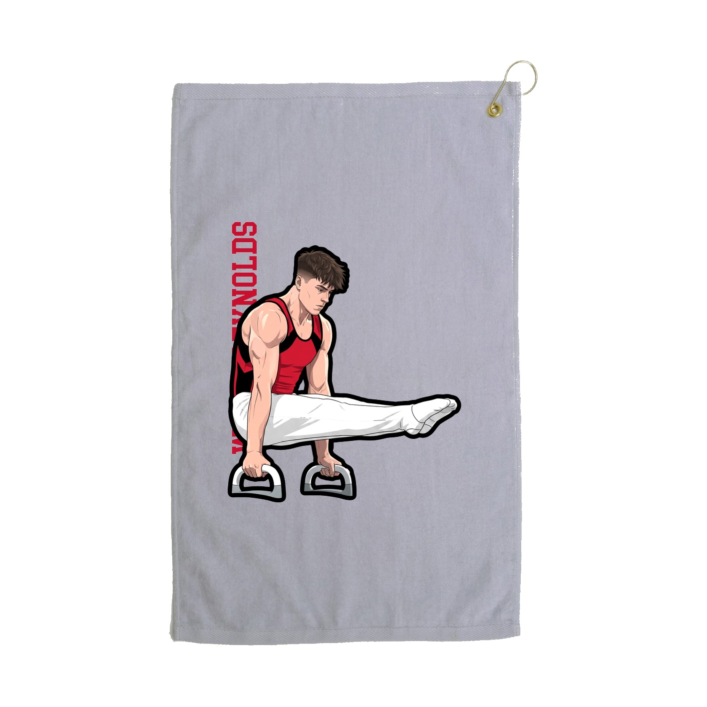 Golf Towel — Name Vertical in Grey