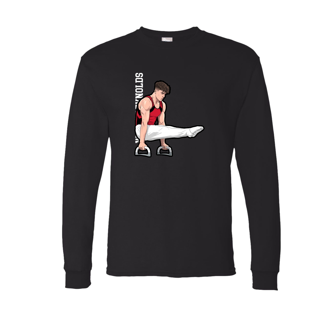 Long Sleeve Tee — Name Vertical in Black