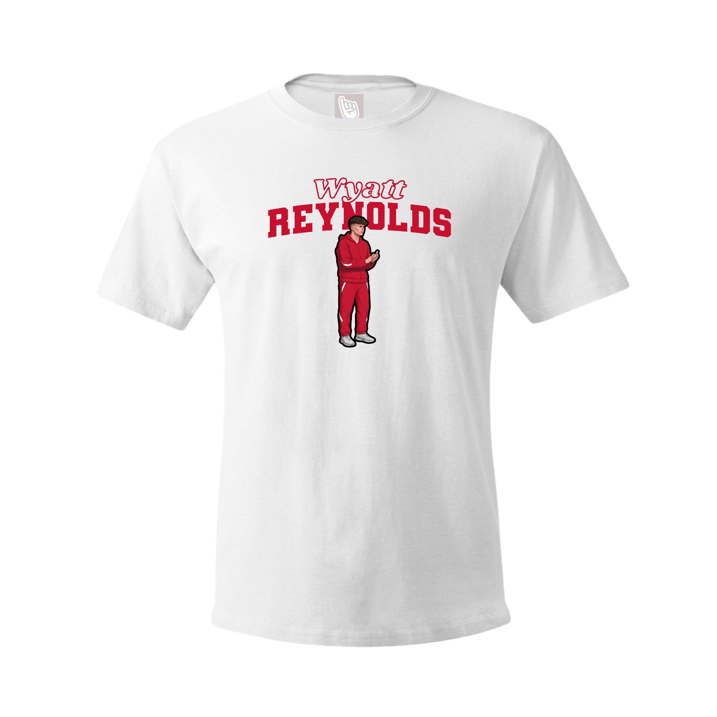 Youth Tee — Name Arch in White