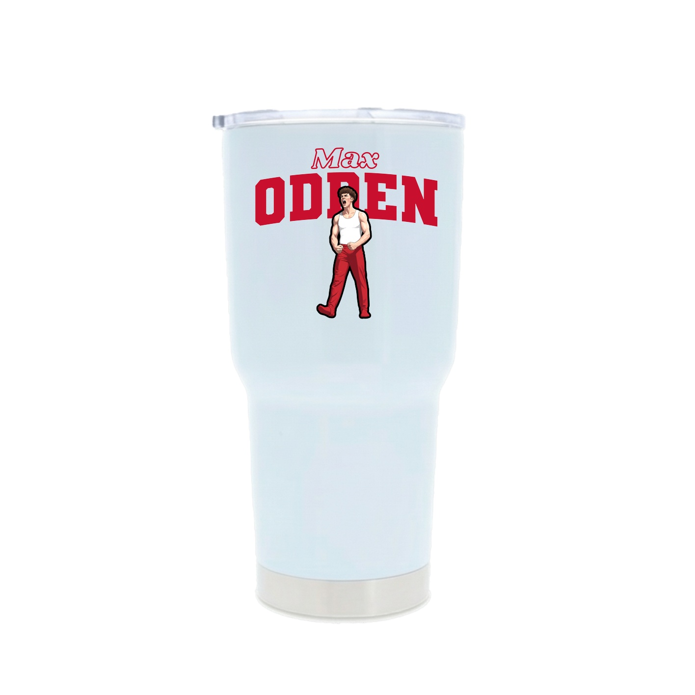 30oz Stainless Steel Tumbler — Name Arch in White