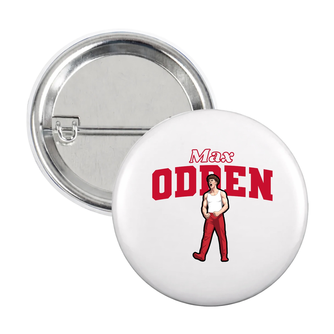 Game Day Button — Name Arch in White