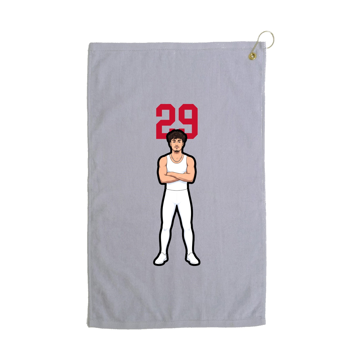 Golf Towel — Number Top in Grey