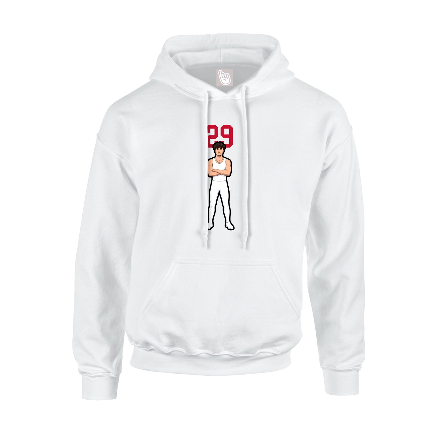 Hoodie — Number Top in White