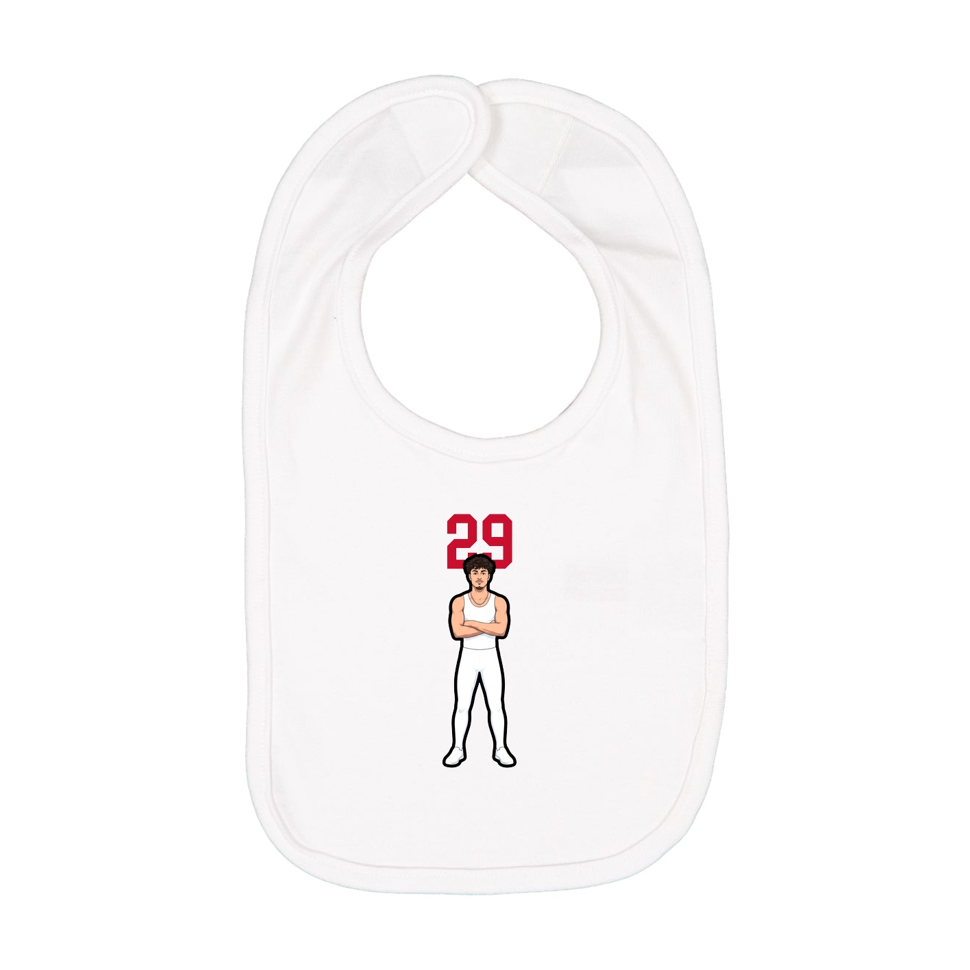 Infant Bib — Number Top in White