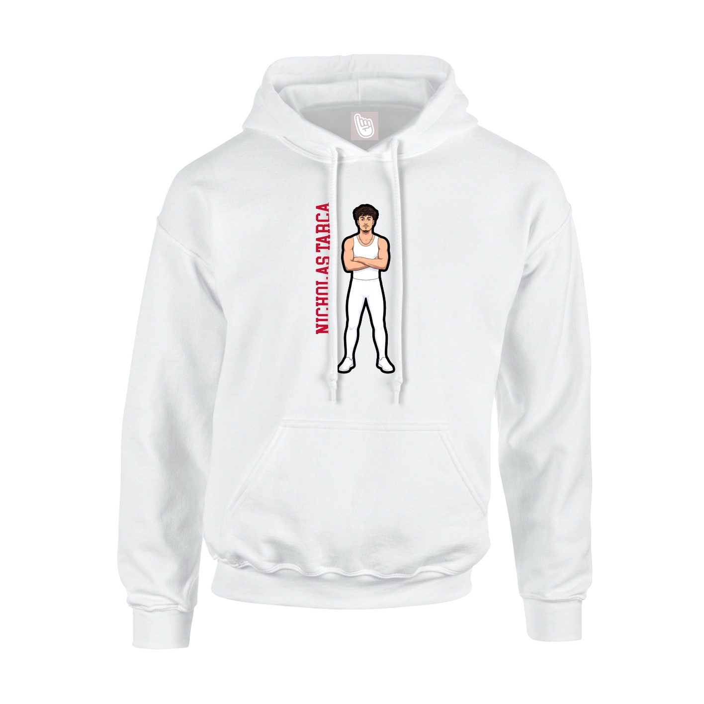 Hoodie — Name Vertical in White