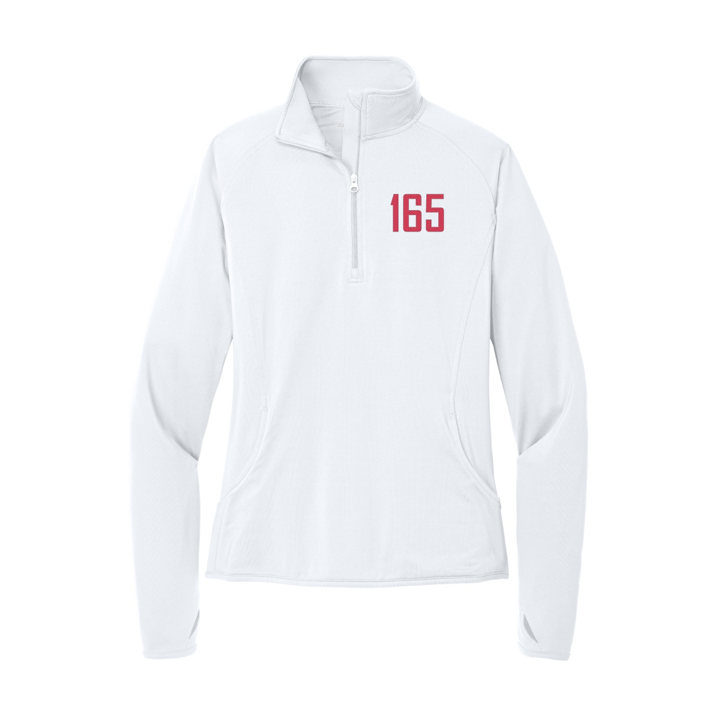 Women's Q-Zip Pullover — Front Shirsy in White
