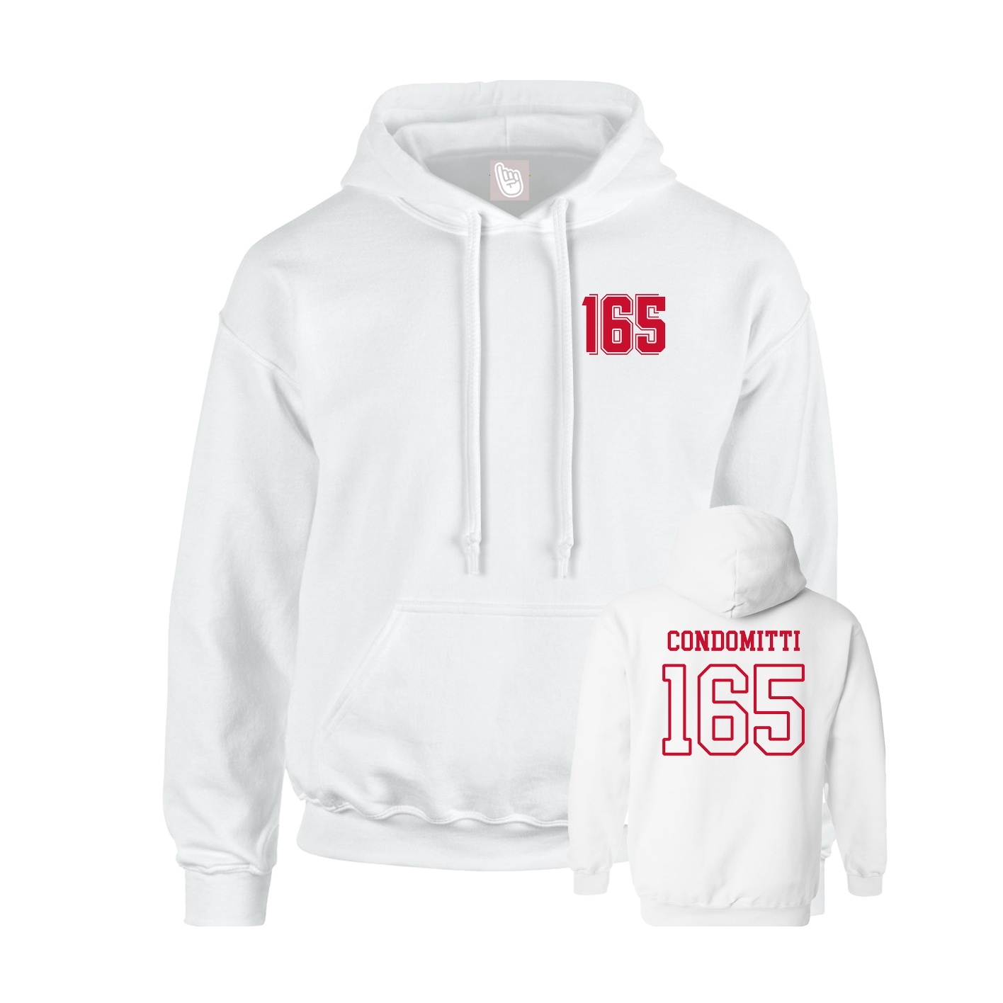 Hoodie — Chest Back in White