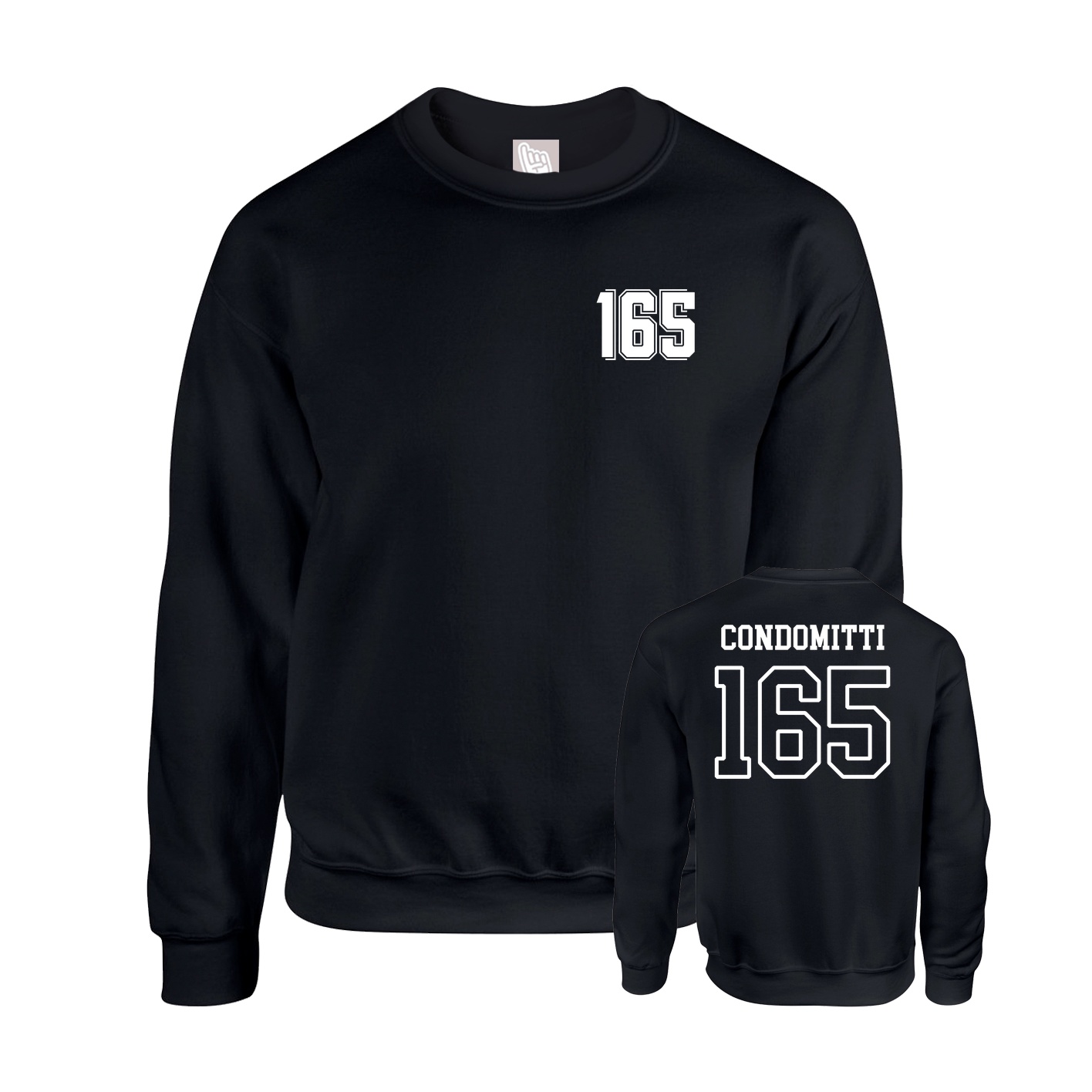 Fleece Crew — Chest Back in Black