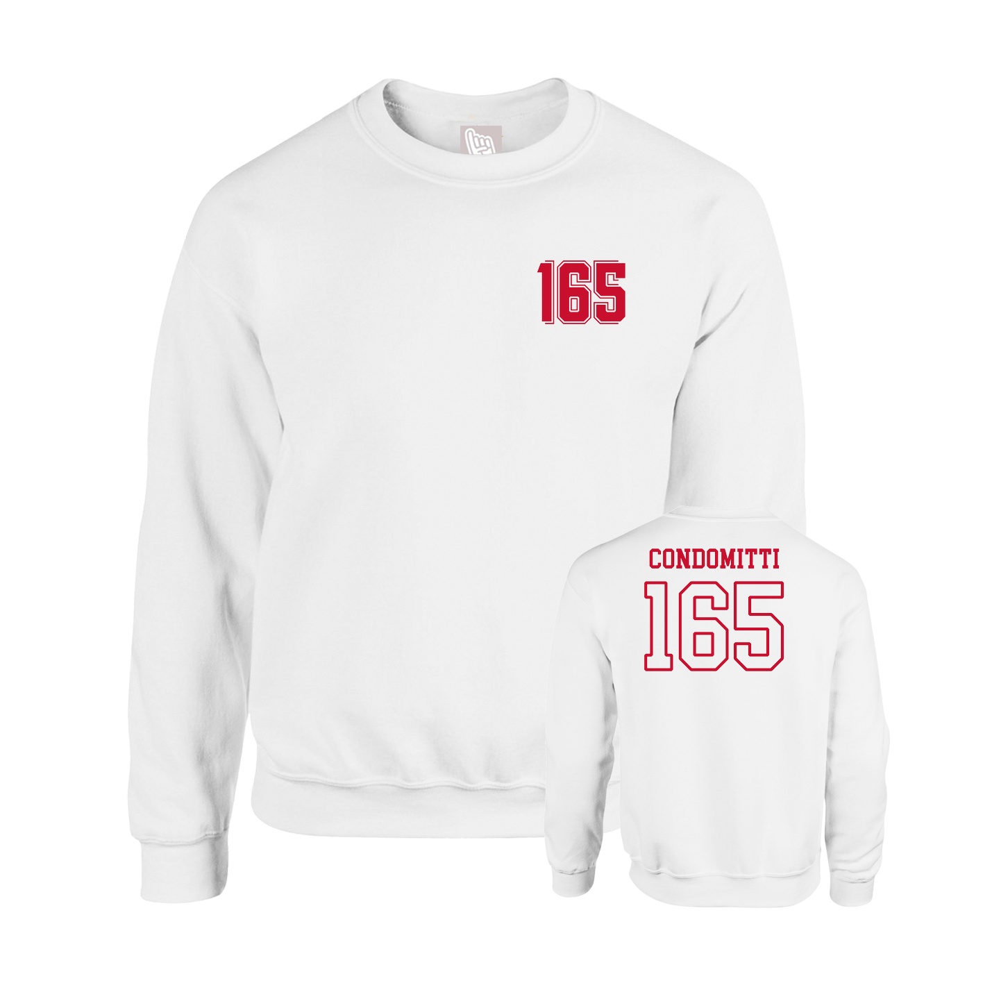 Fleece Crew — Chest Back in White