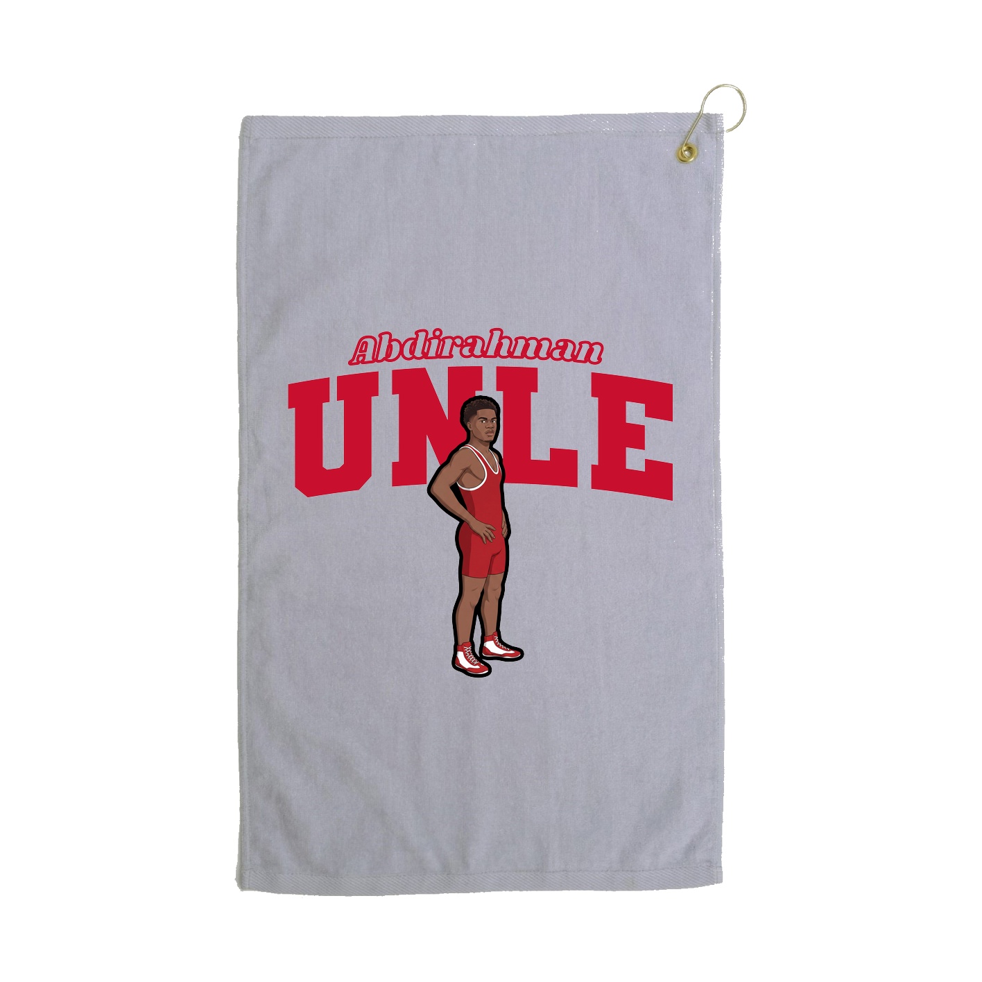Golf Towel — Name Arch in Grey