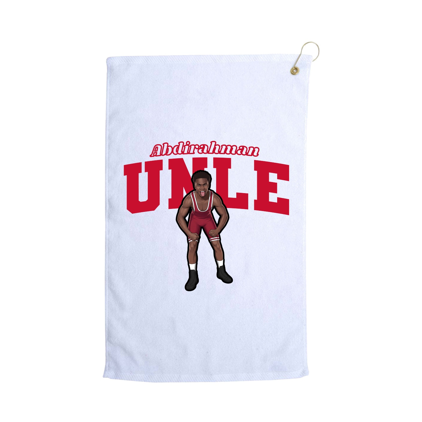 Golf Towel — Name Arch in White