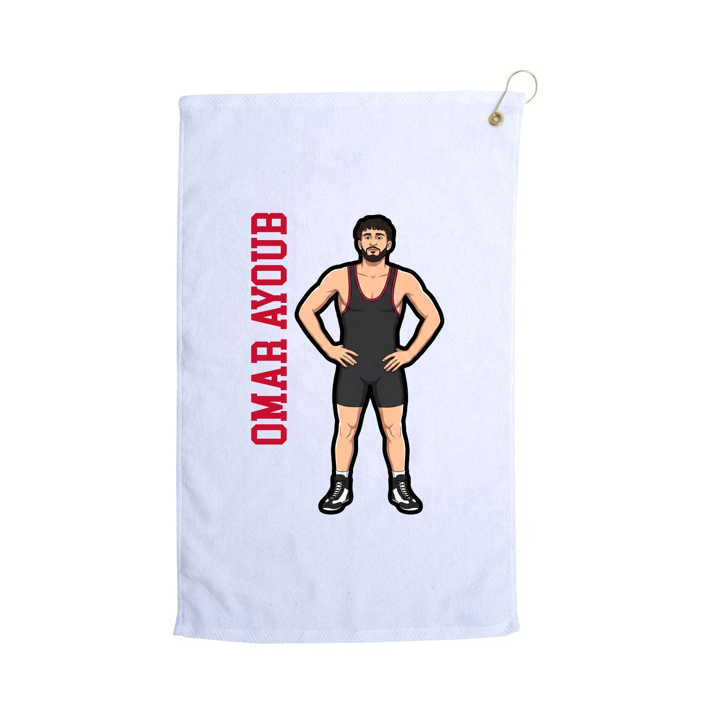 Golf Towel — Name Vertical in White
