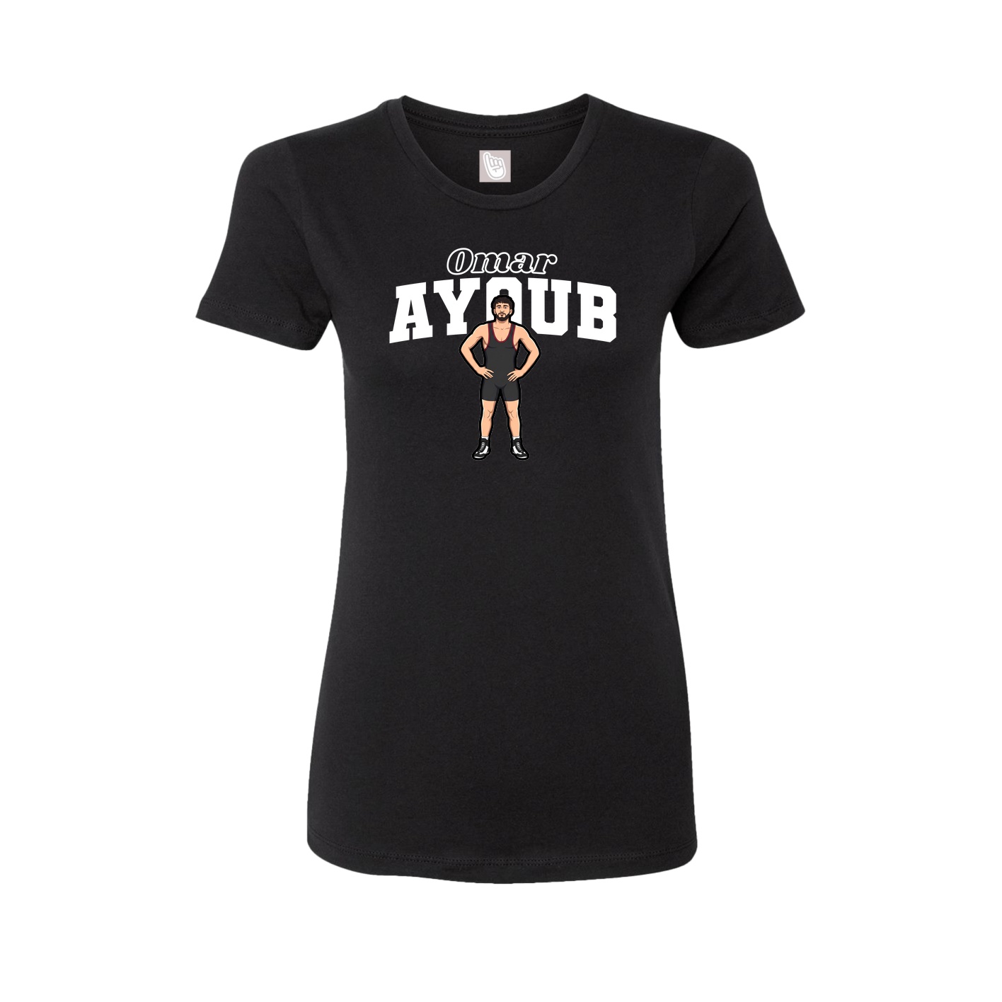Fitted Women's Tee — Name Arch in Black