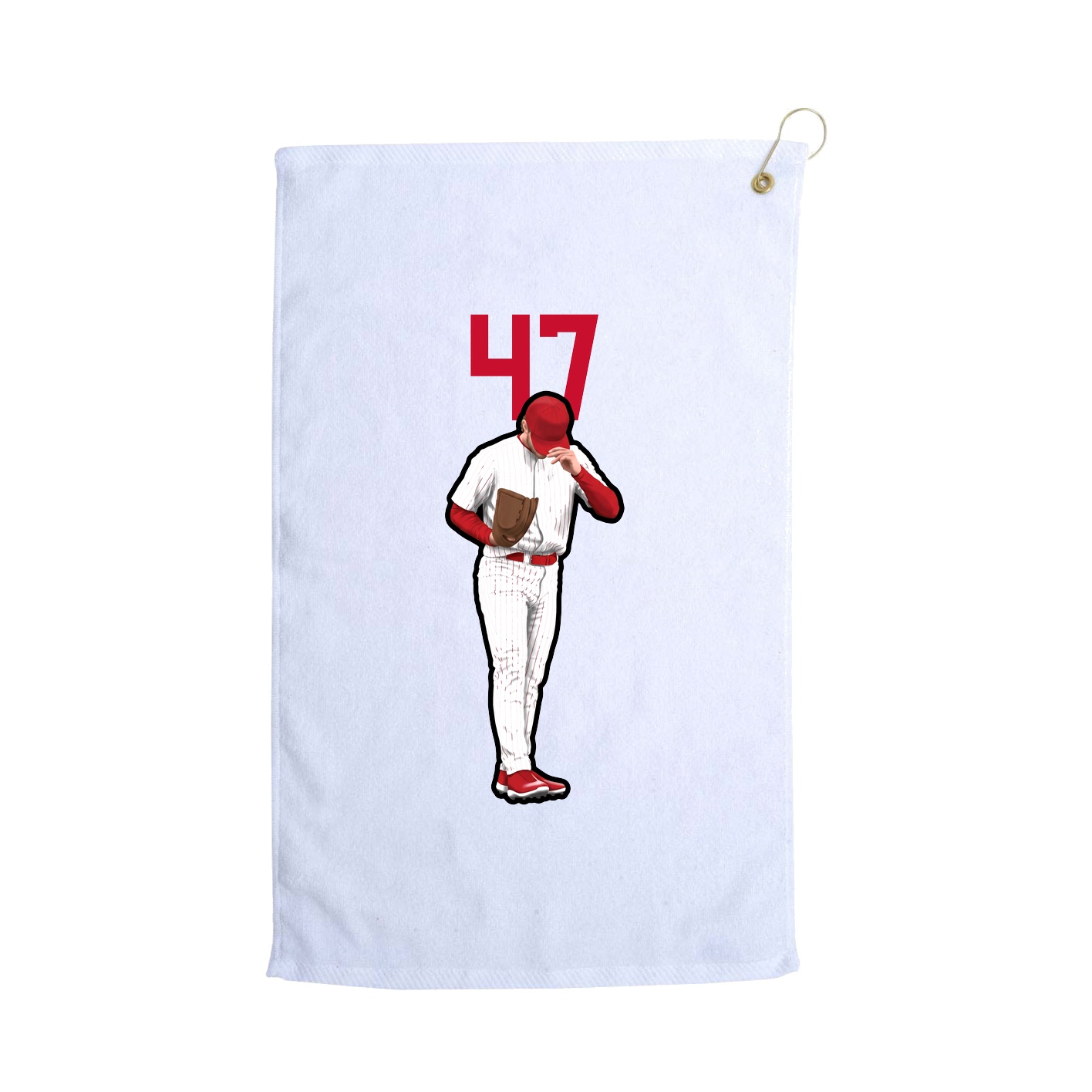 Golf Towel — Number Top in White