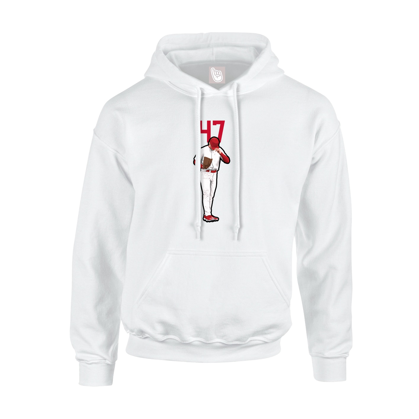 Hoodie — Number Top in White
