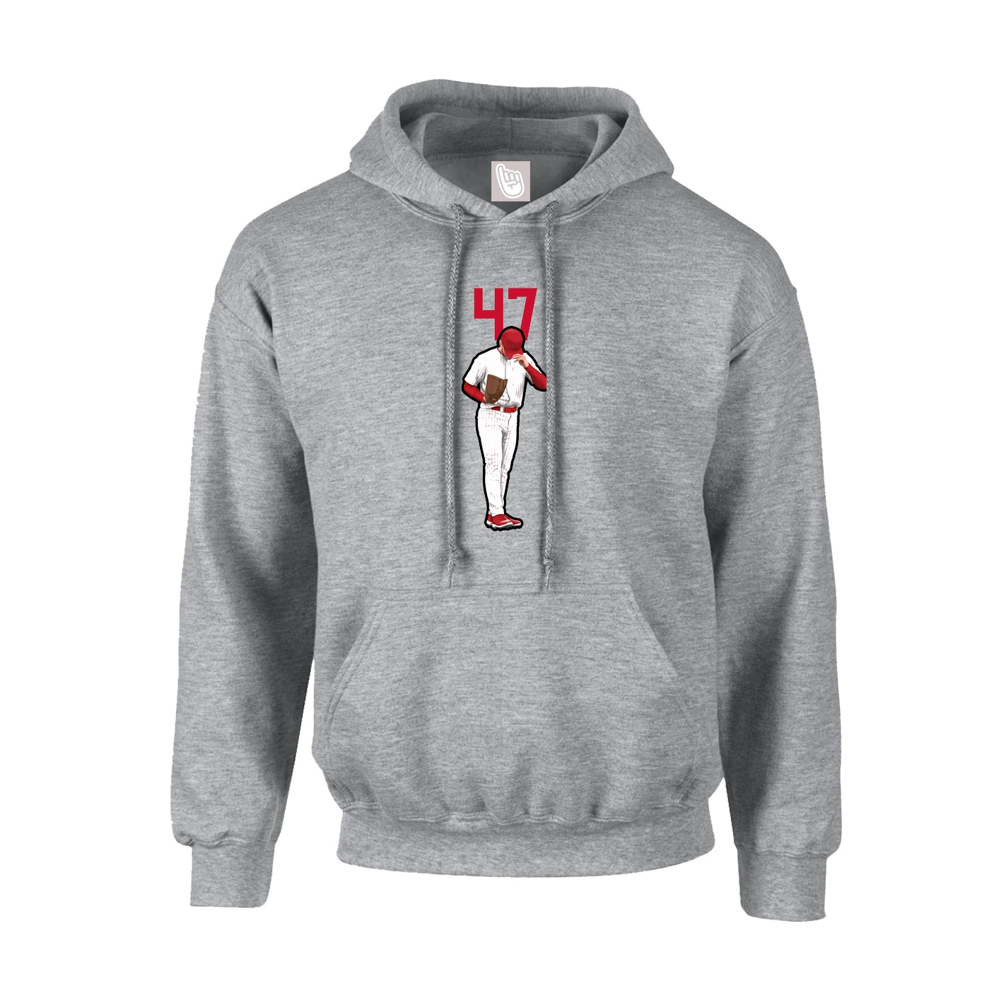 Youth Hoodie — Number Top in Grey