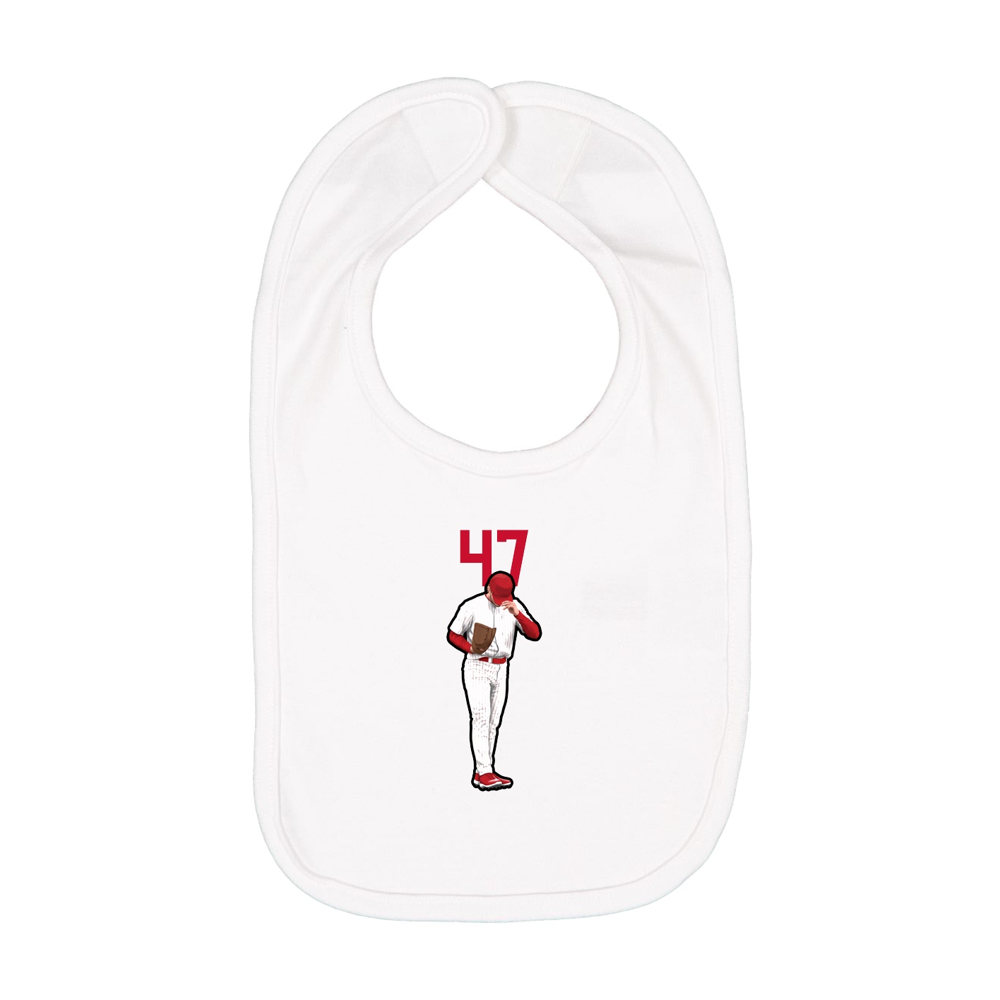 Infant Bib — Number Top in White