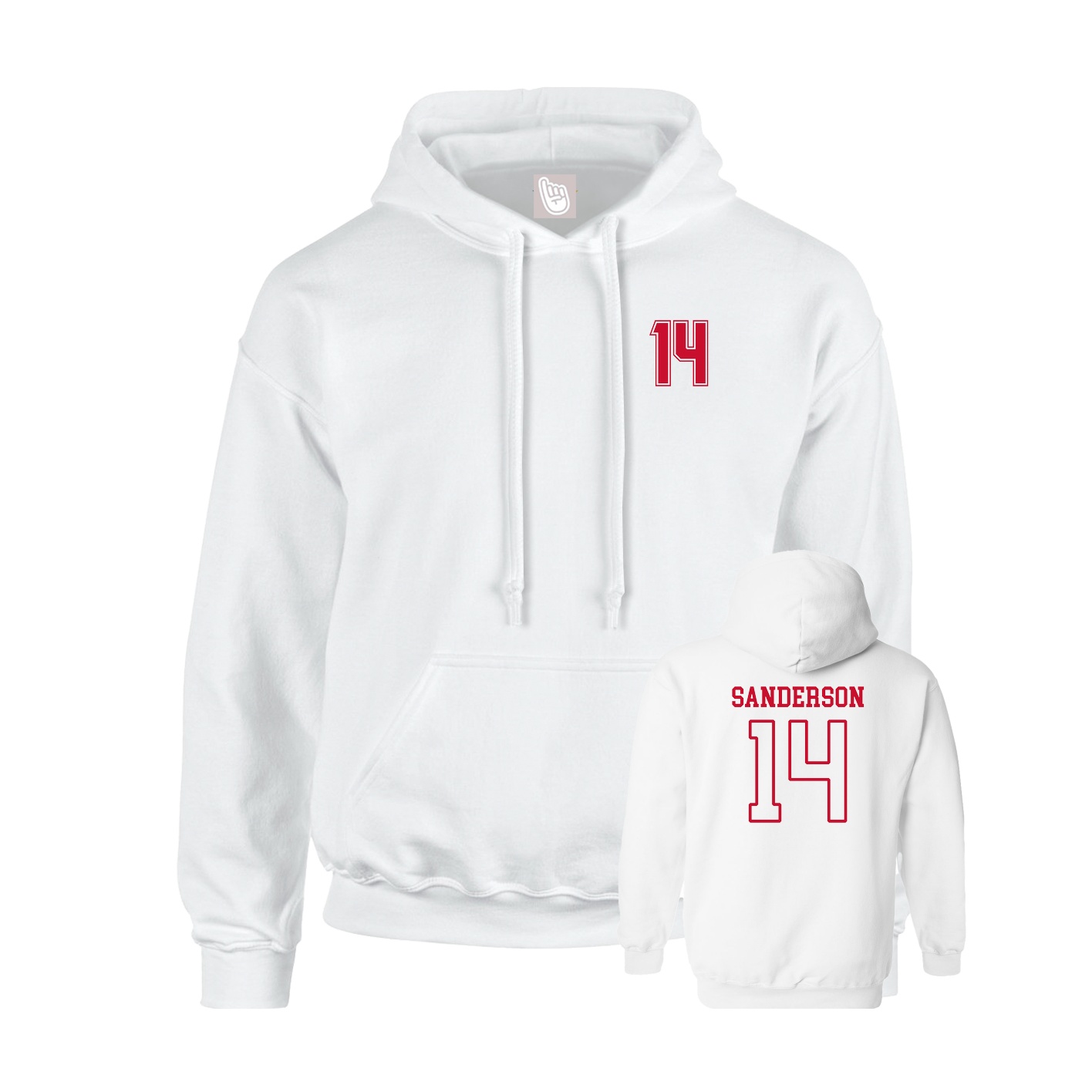 Hoodie — Chest Back in White